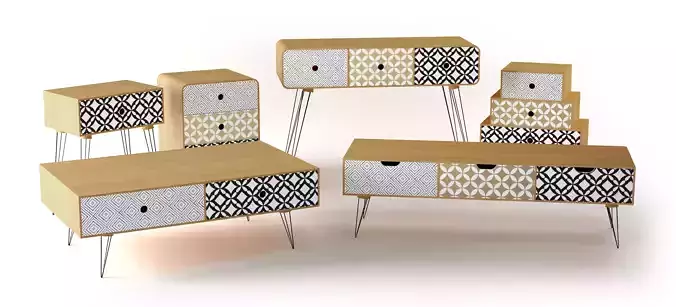 VidaXL Retro Tables 3D model