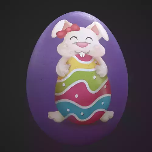 Easter Egg Bunny Purple 