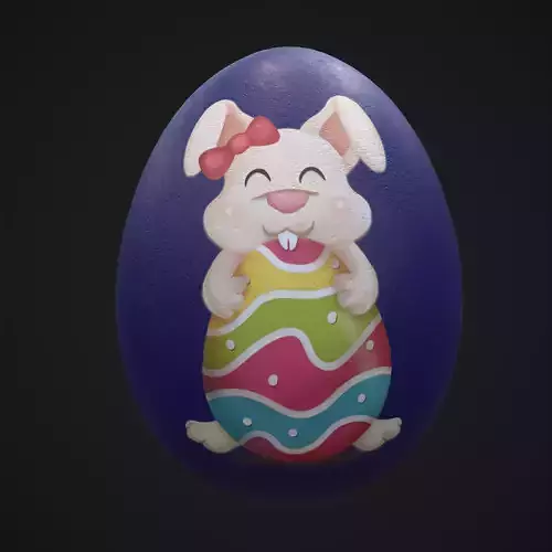 Easter Egg Bunny Dark Blue