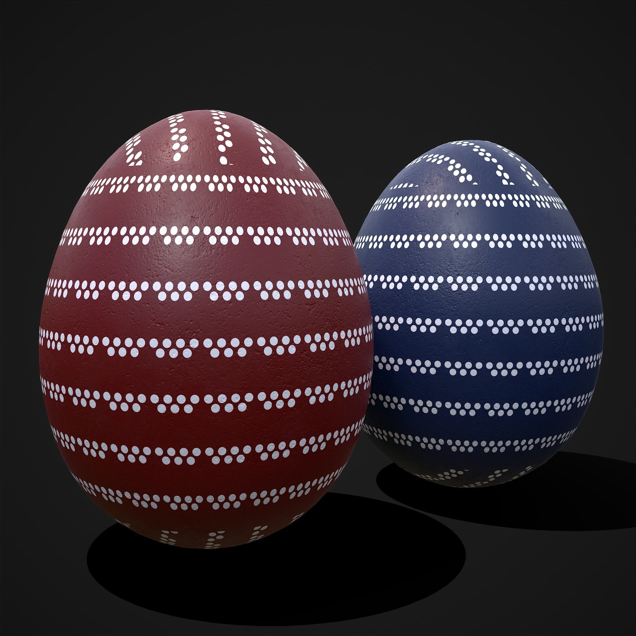 Easter Eggs Two Lined Spots Low-poly 3D model_4
