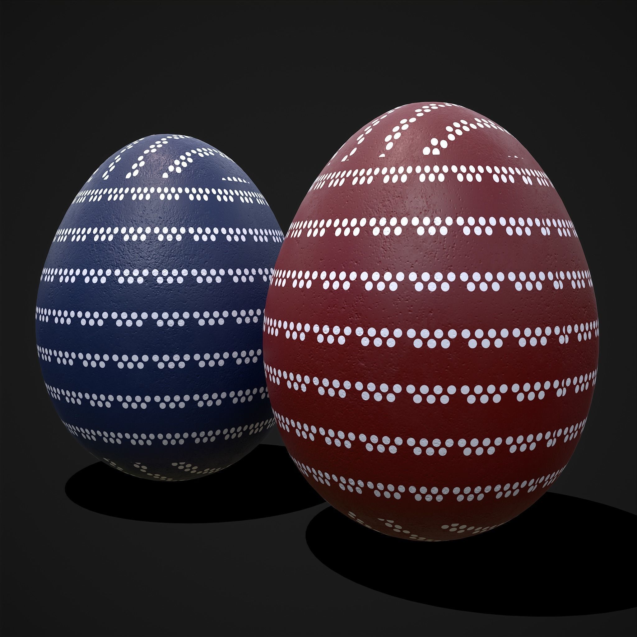 Easter Eggs Two Lined Spots Low-poly 3D model_3