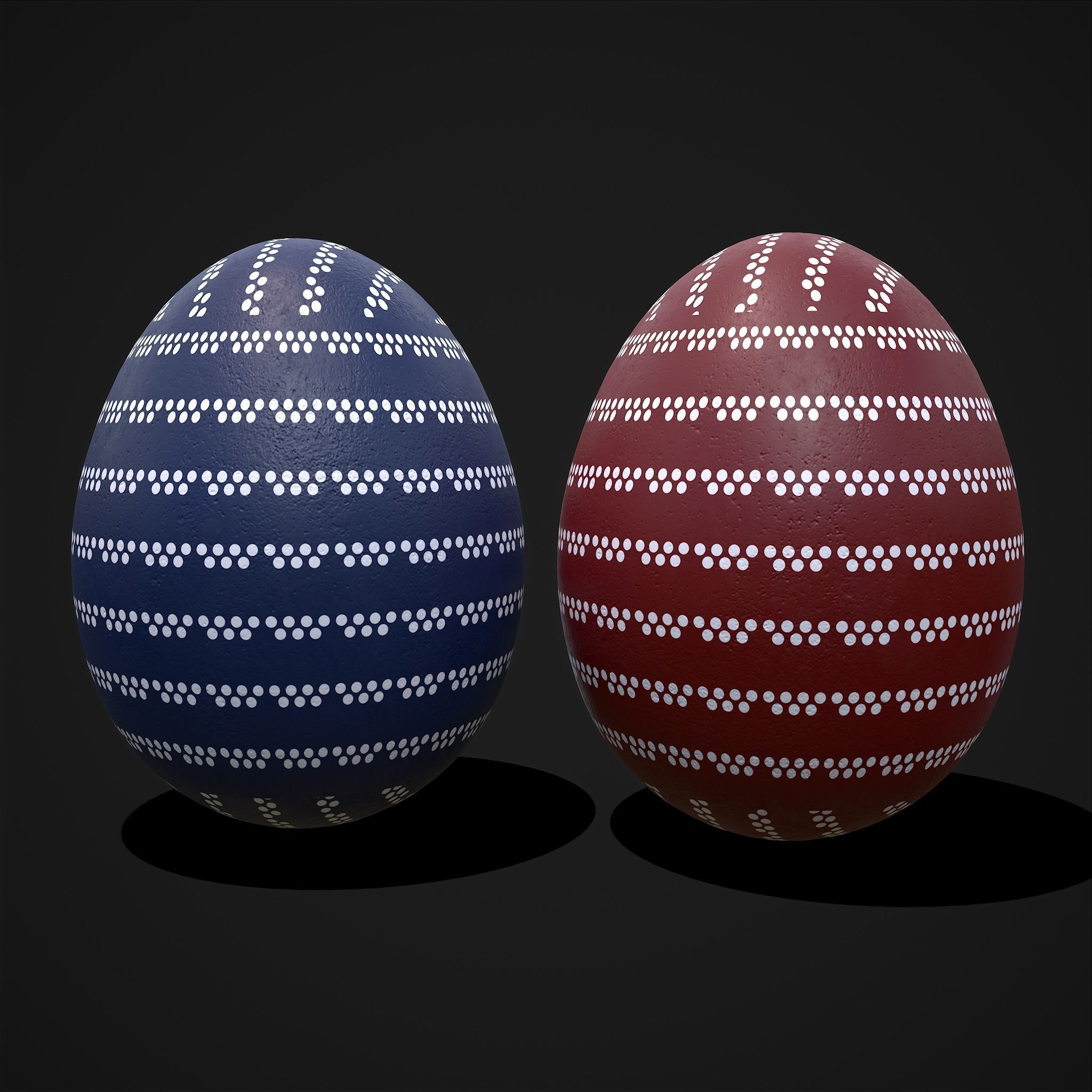 Easter Eggs Two Lined Spots Low-poly 3D model_19