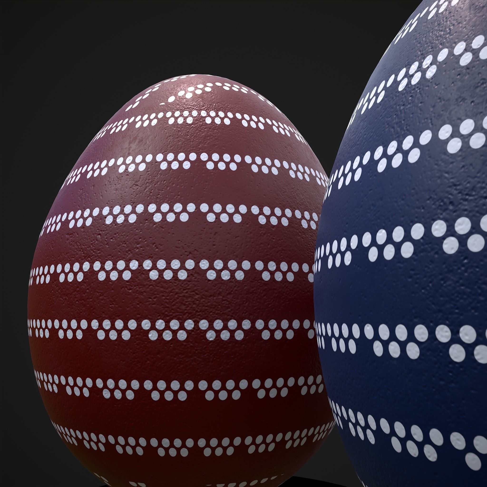 Easter Eggs Two Lined Spots Low-poly 3D model_10