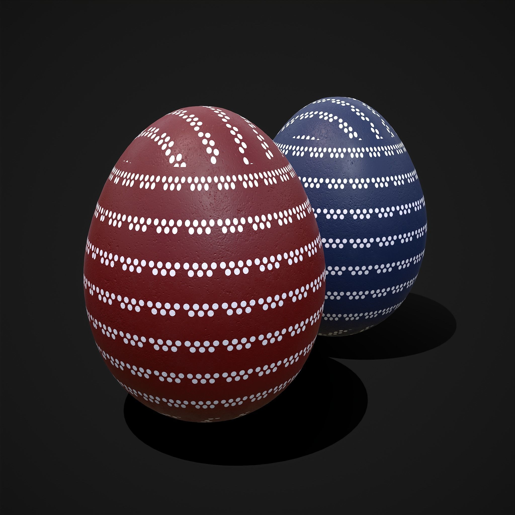 Easter Eggs Two Lined Spots Low-poly 3D model_7