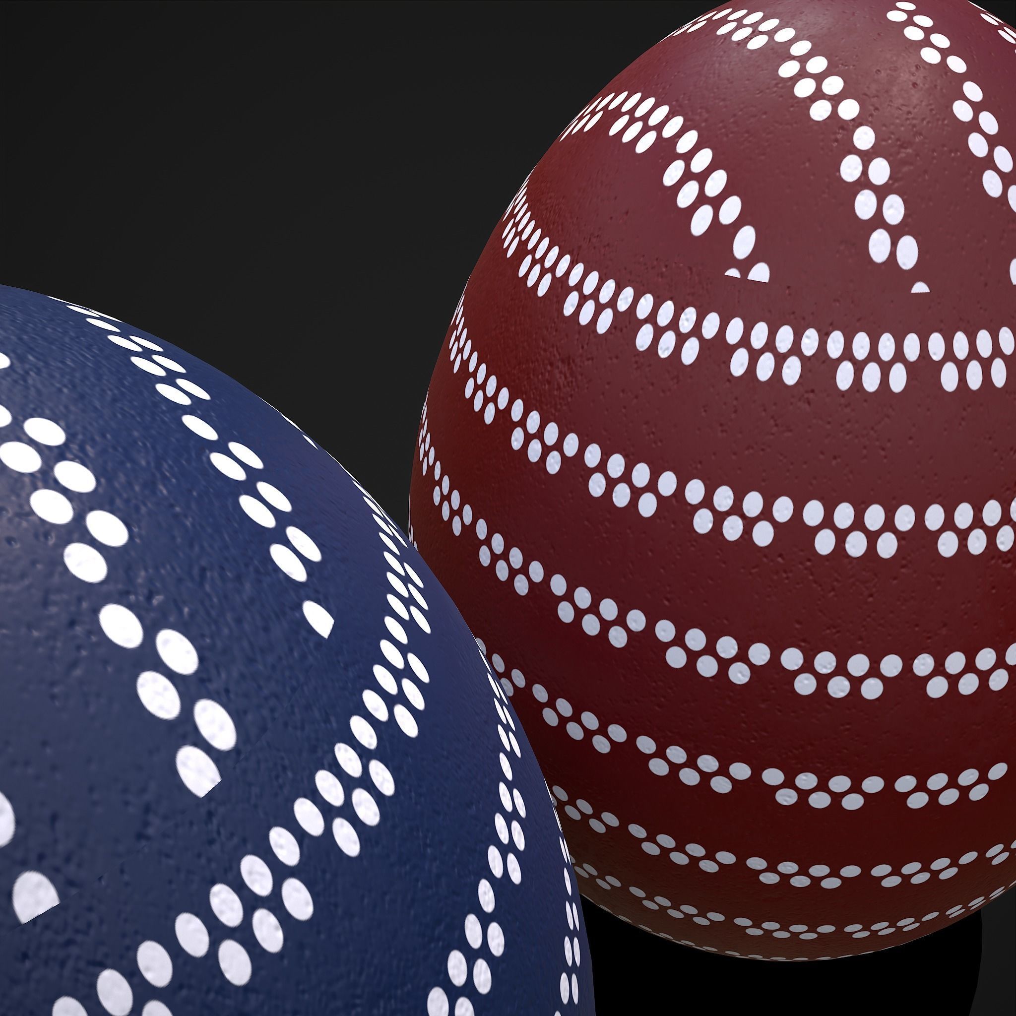 Easter Eggs Two Lined Spots Low-poly 3D model_11