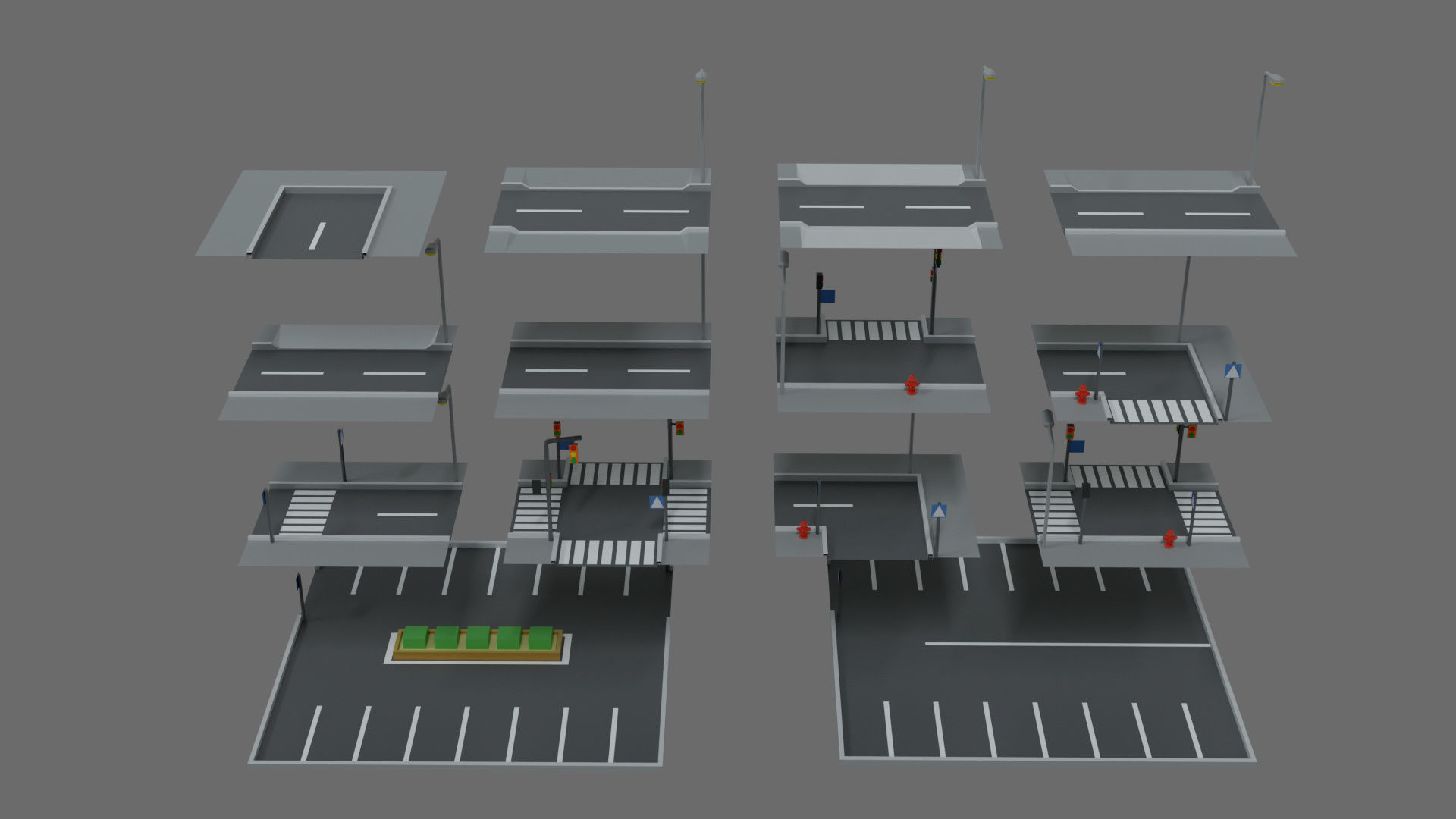 Cartoon city-1 Low-poly 3D model_38