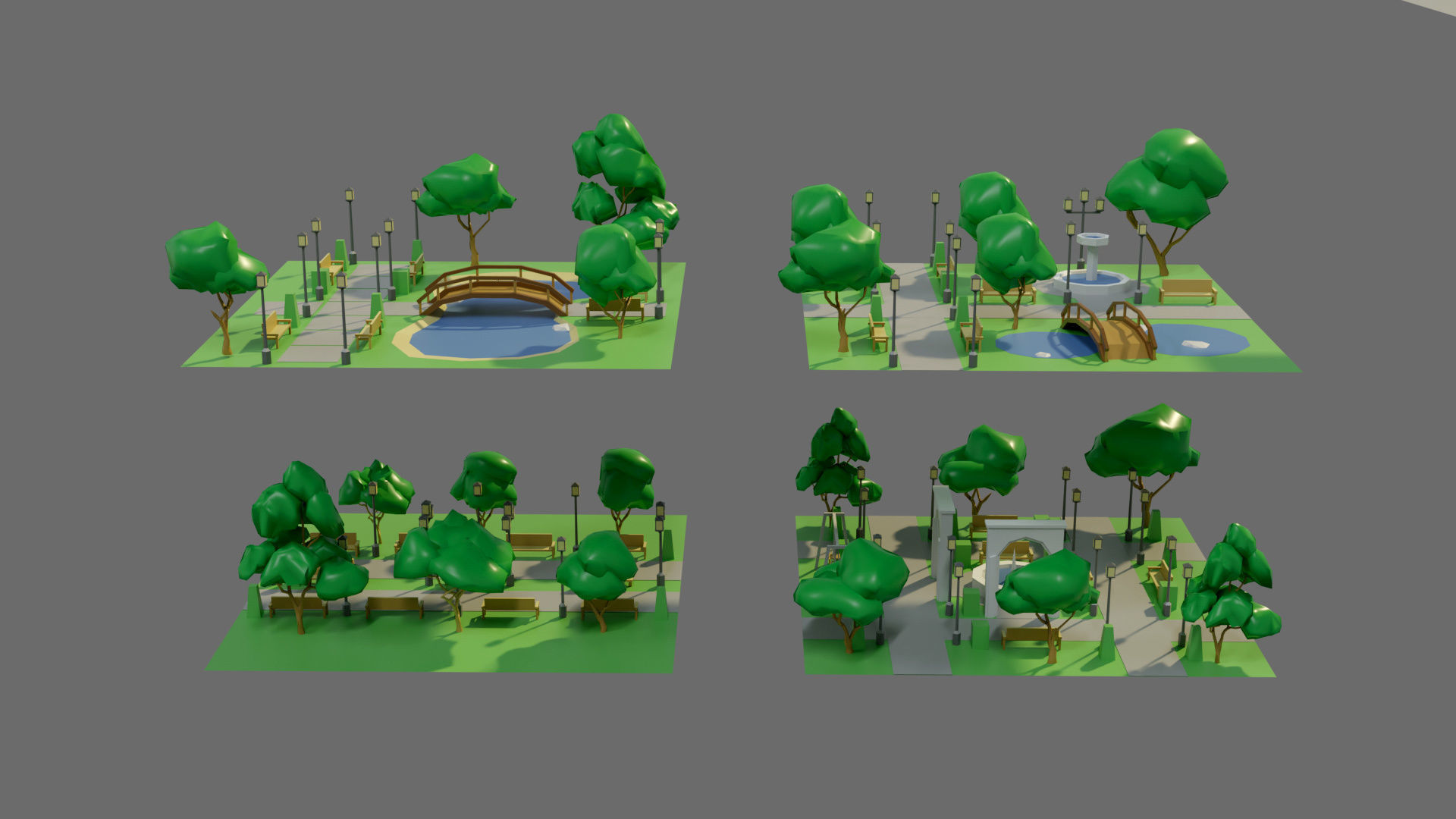 Cartoon city-1 Low-poly 3D model_36