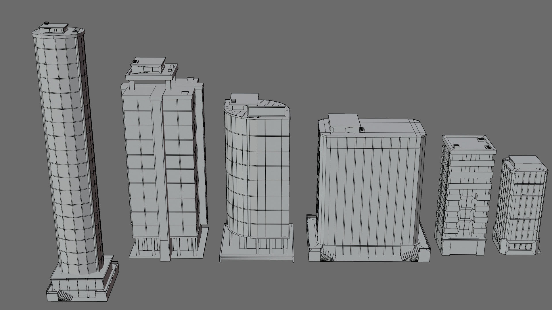 Cartoon city-1 Low-poly 3D model_29