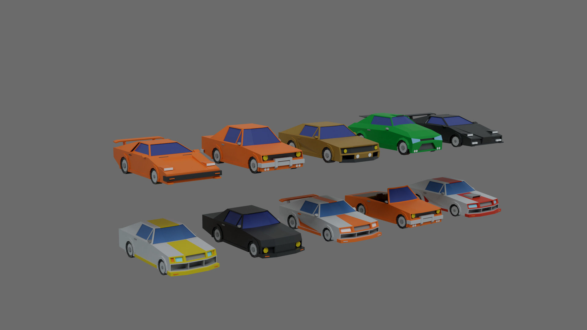 Cartoon city-1 Low-poly 3D model_44