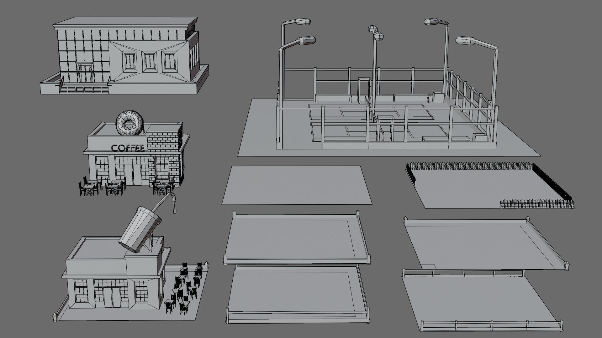 Cartoon city-1 Low-poly 3D model_35