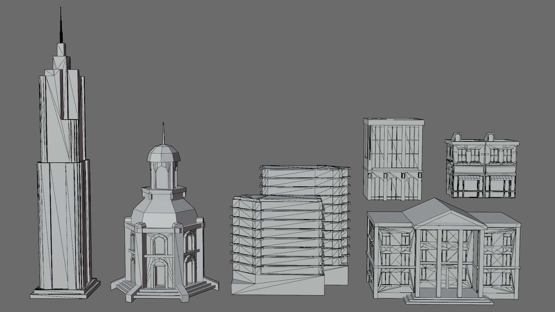Cartoon city-1 Low-poly 3D model_31