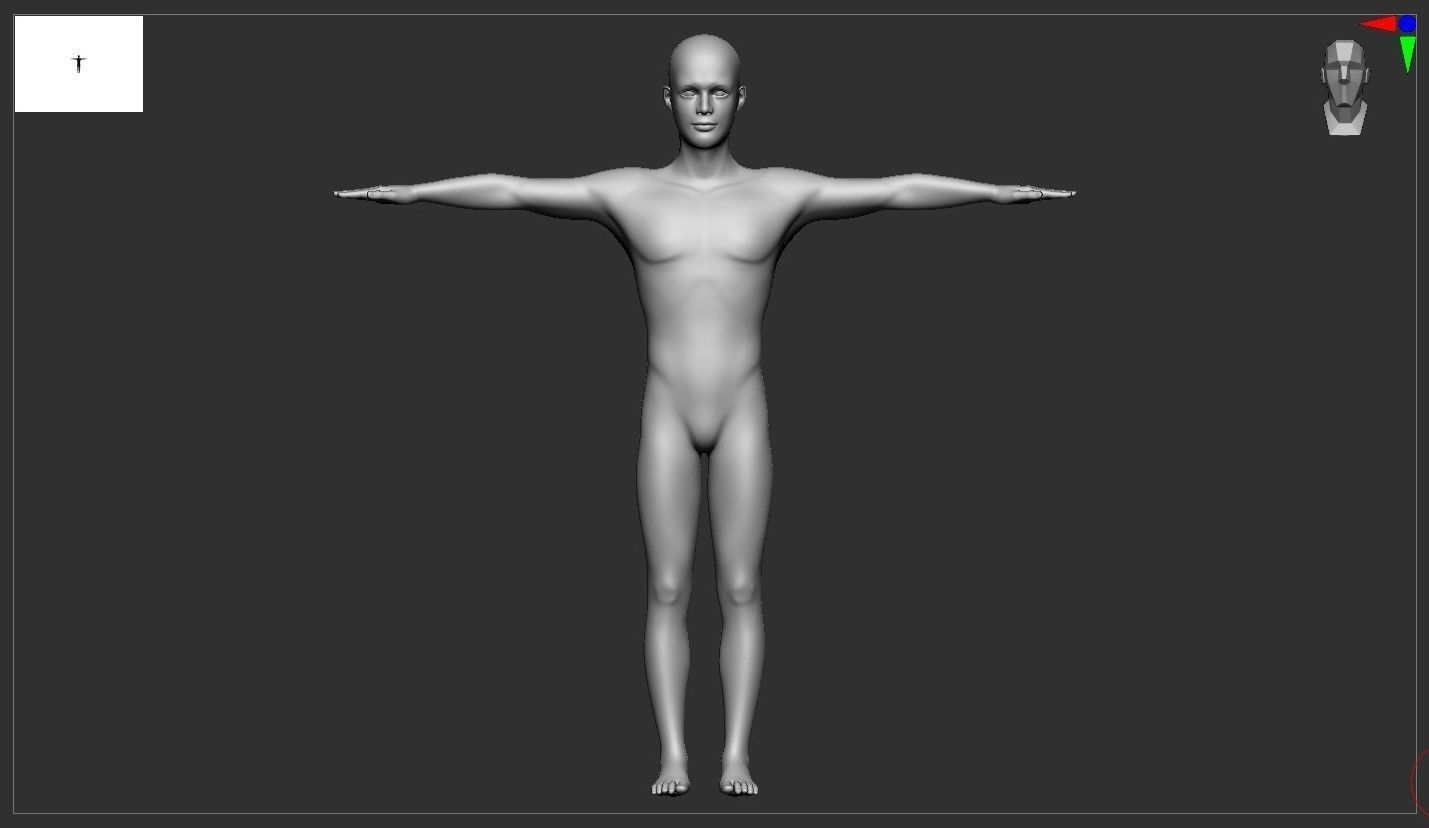 Stylized  male basemesh model 3D print model_2