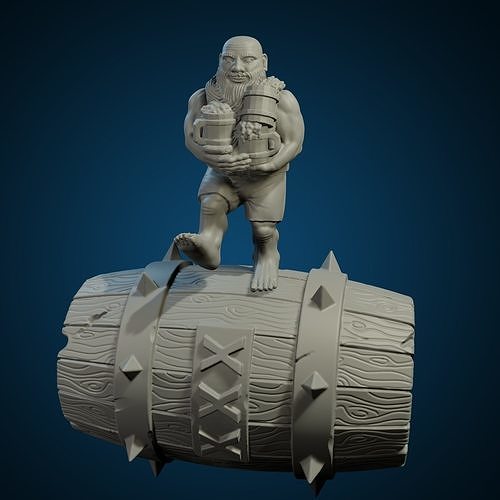 Dwarf Keg Roller for Fantasy Football 3D print model