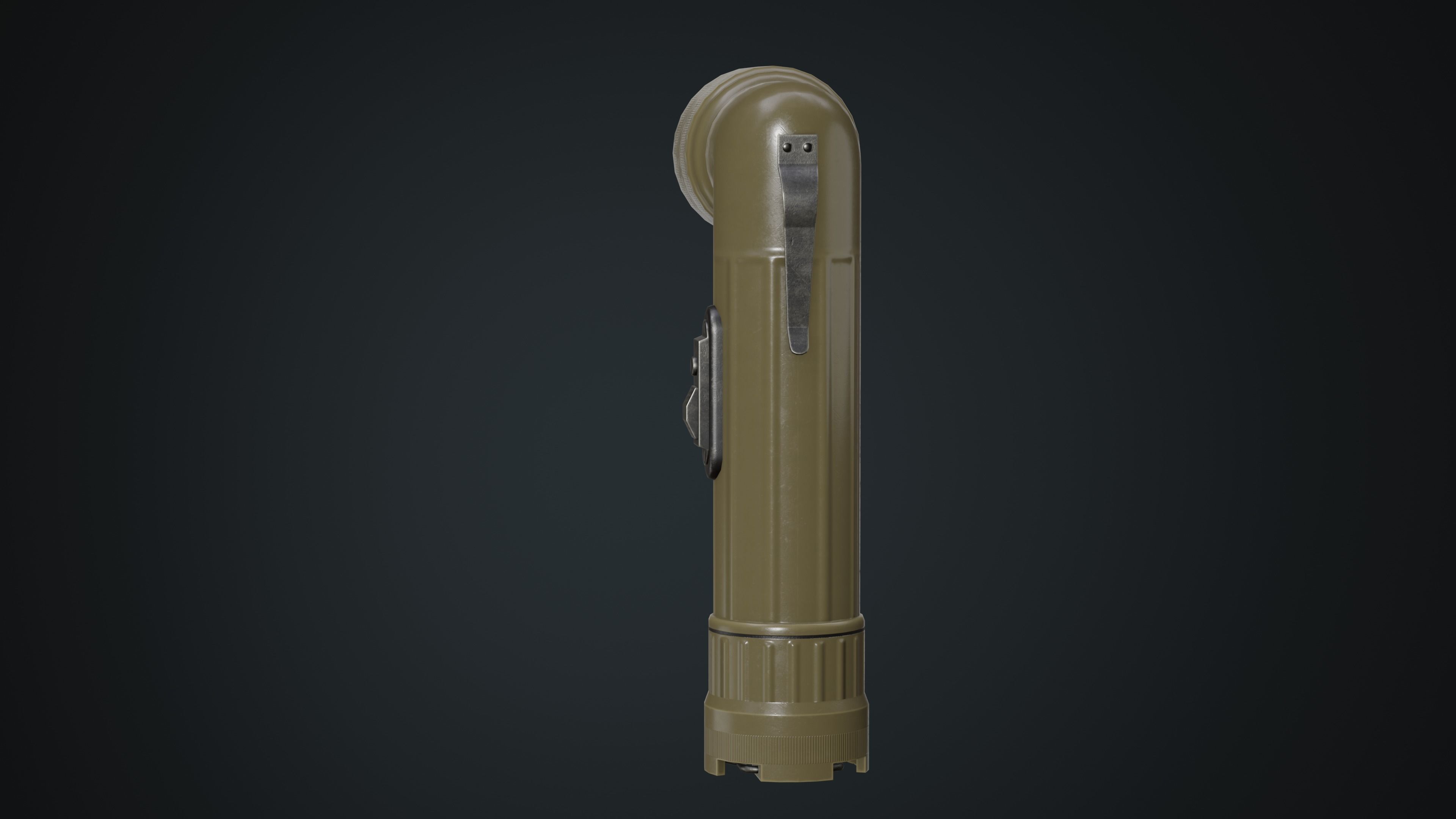 Military Flashlight Low-poly 3D model_2