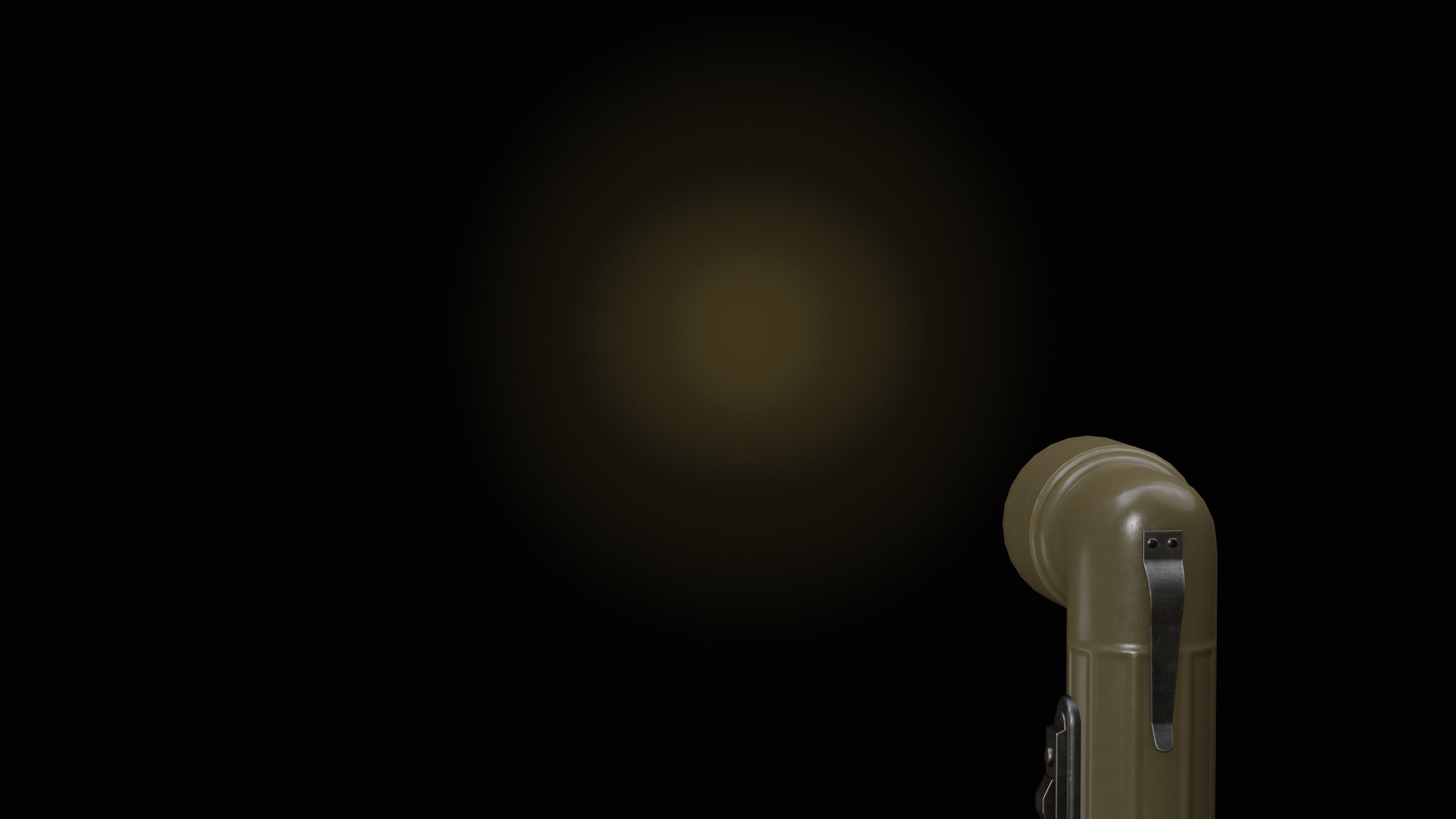 Military Flashlight Low-poly 3D model_13