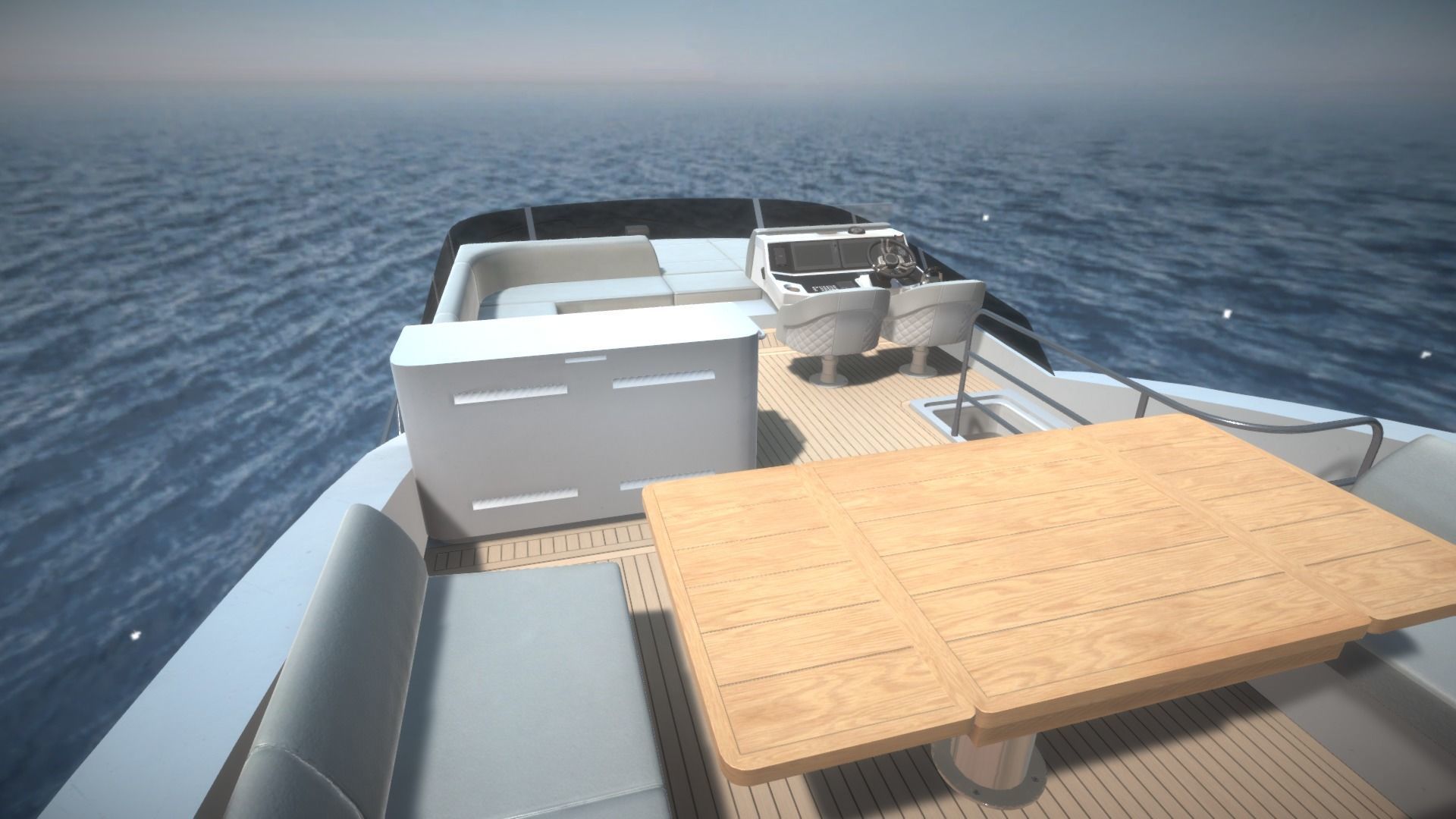 Yacht motor boat Low-poly 3D model_7