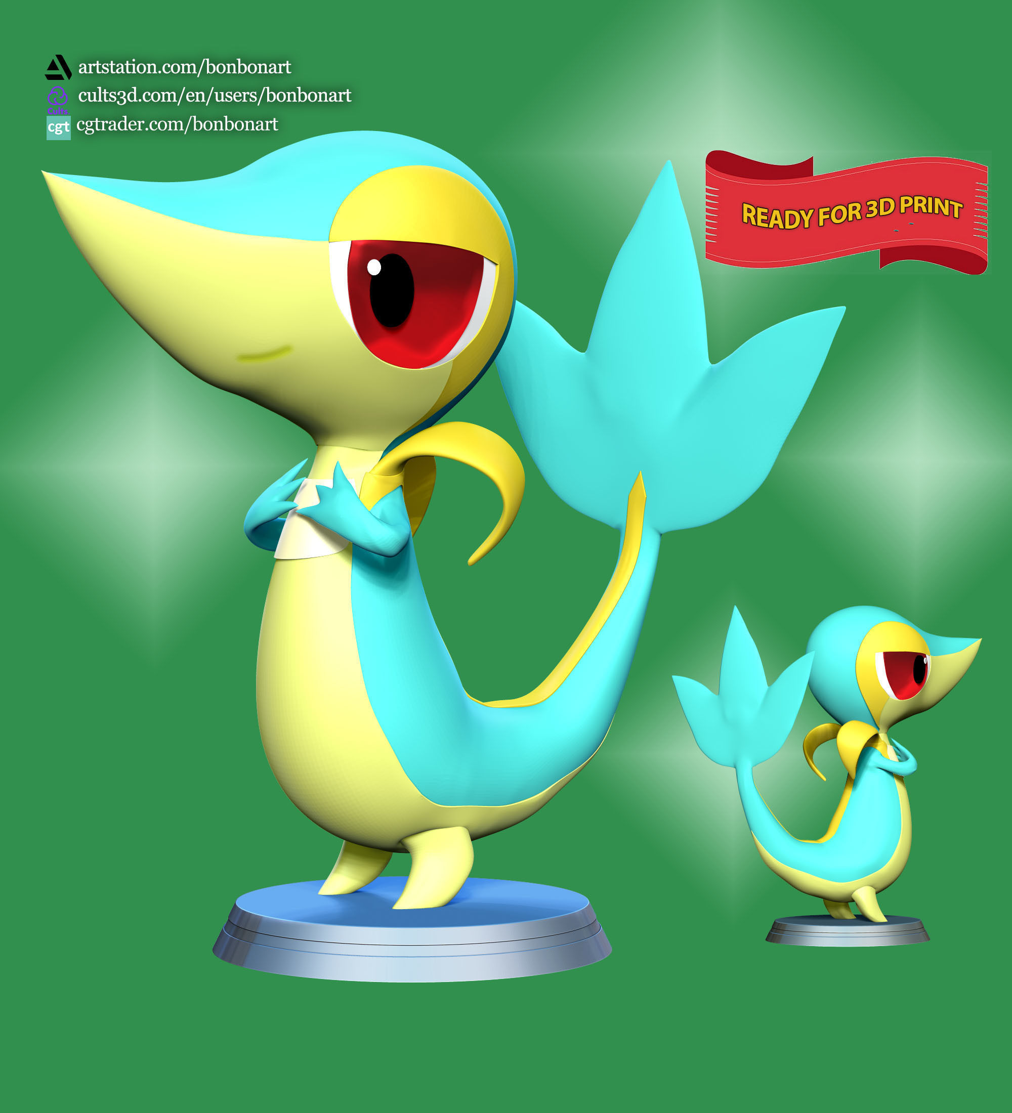 Snivy - Pokemon Go 3D print model_2