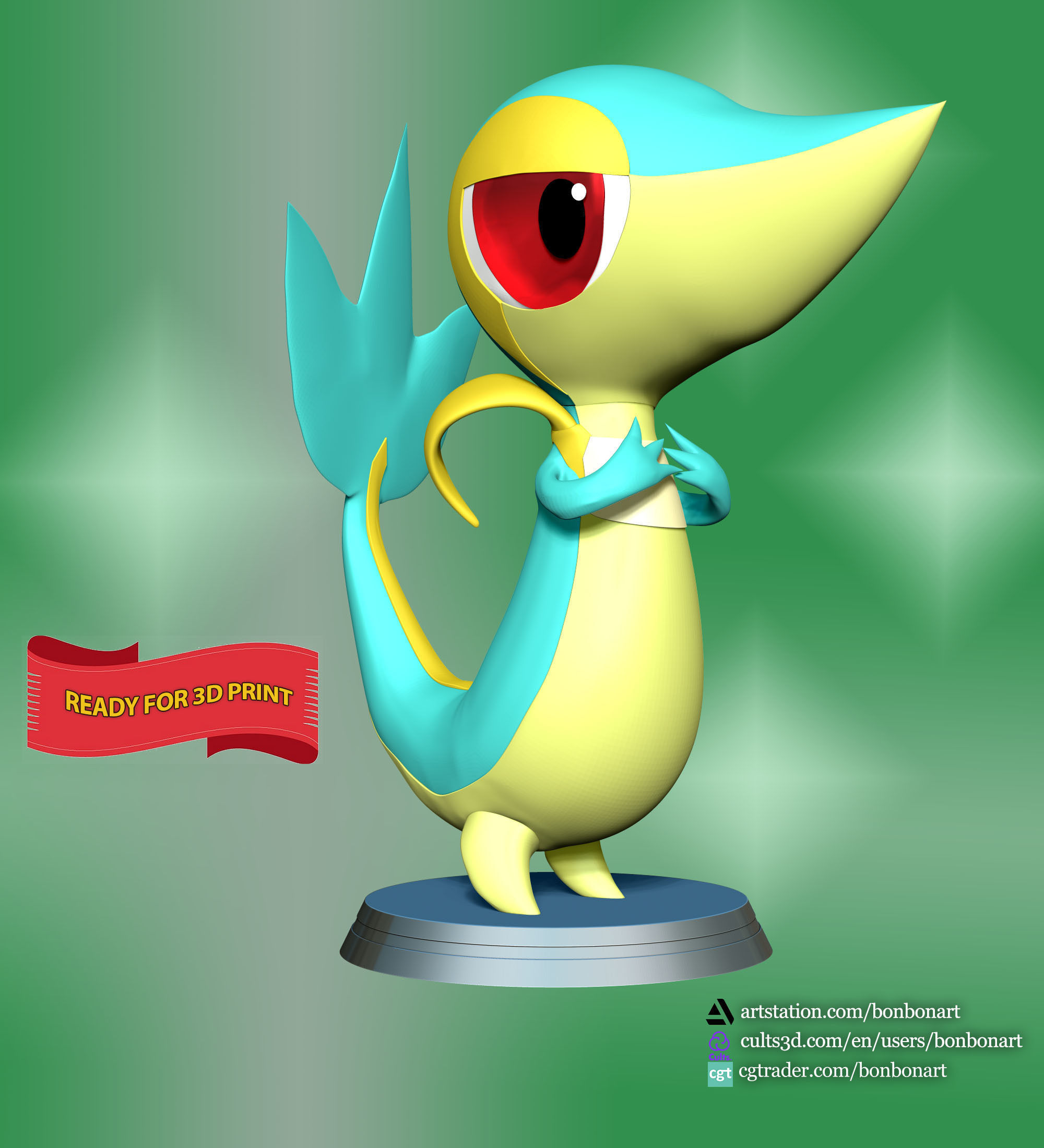 Snivy - Pokemon Go 3D print model_5