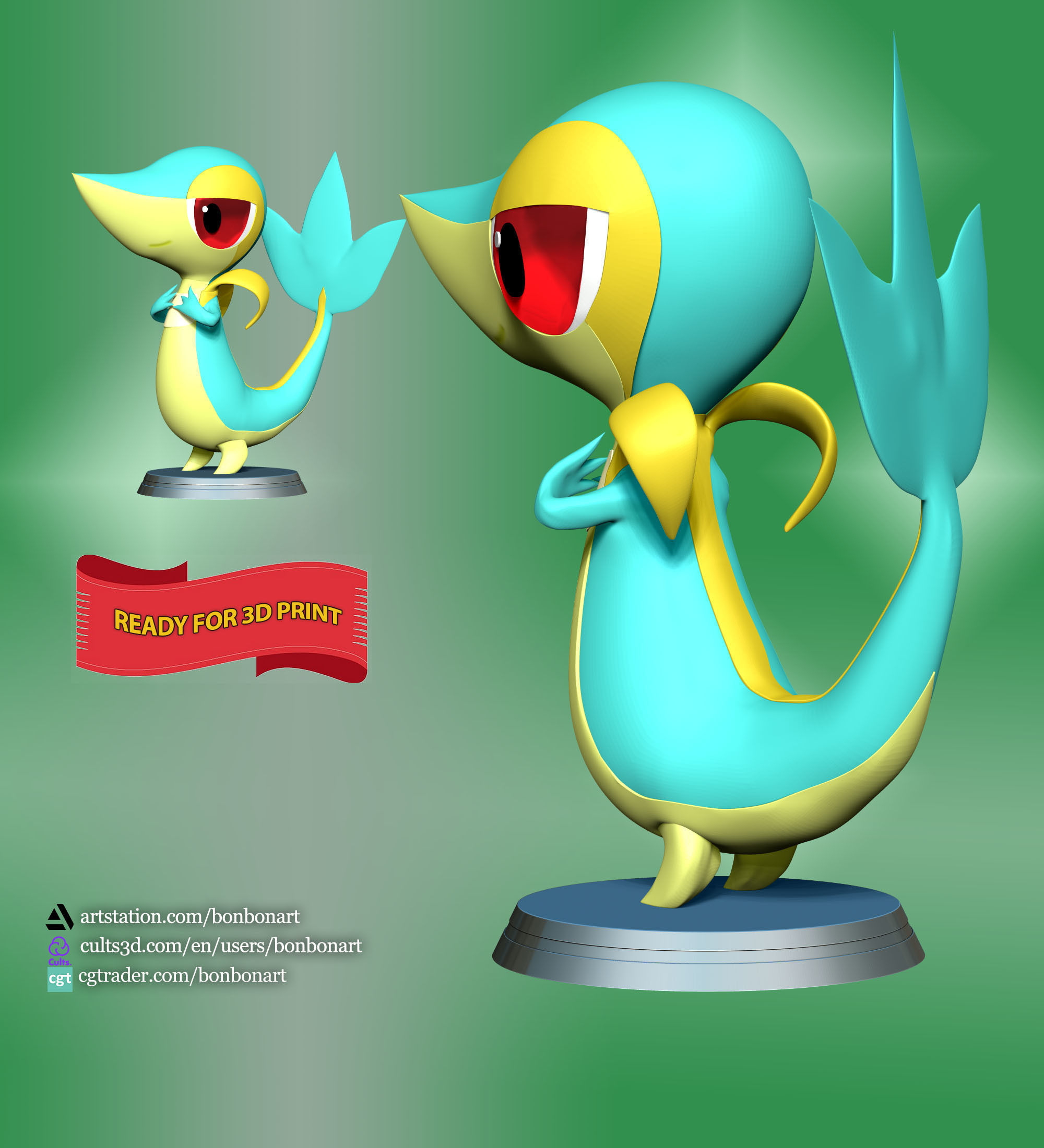 Snivy - Pokemon Go 3D print model_7