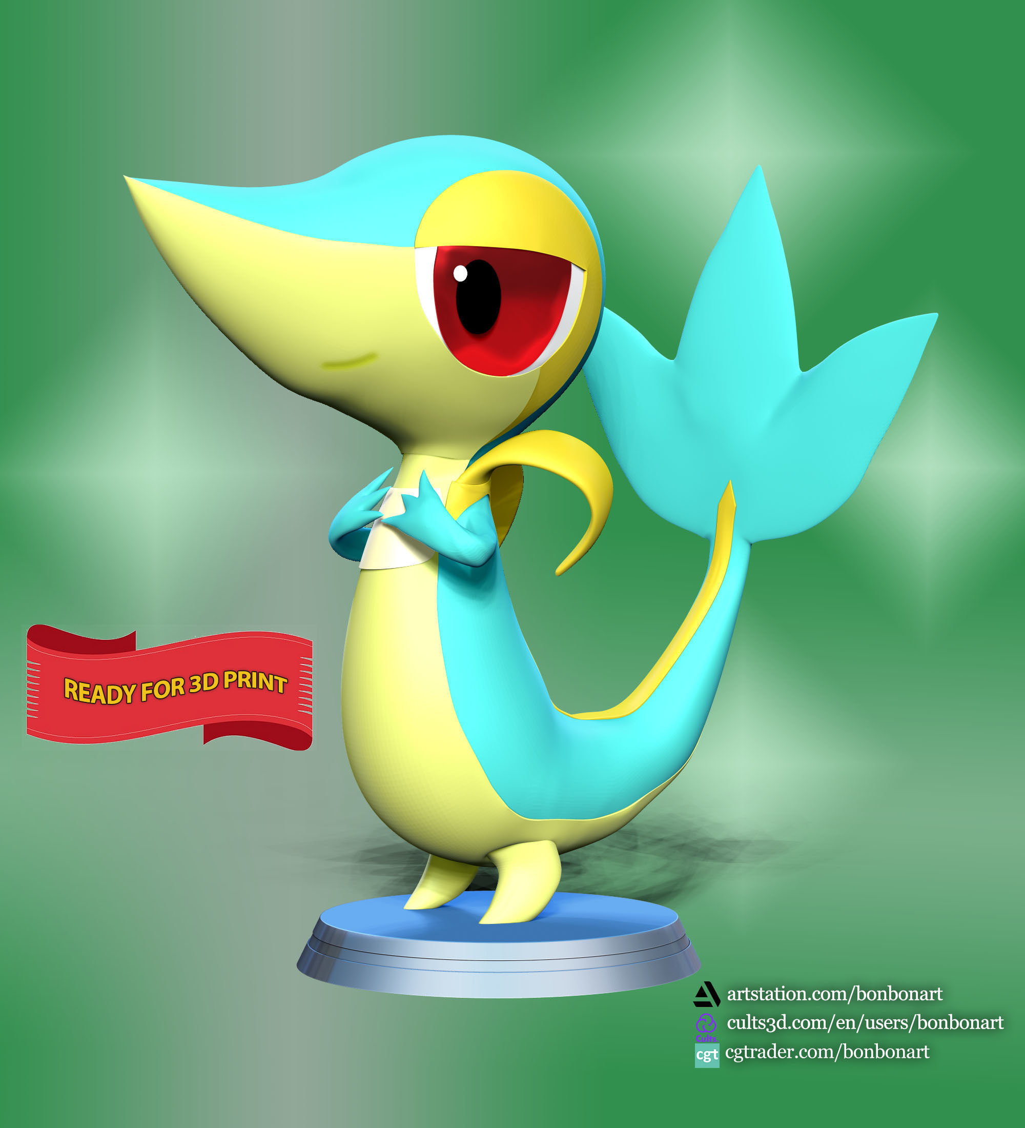 Snivy - Pokemon Go 3D print model_1
