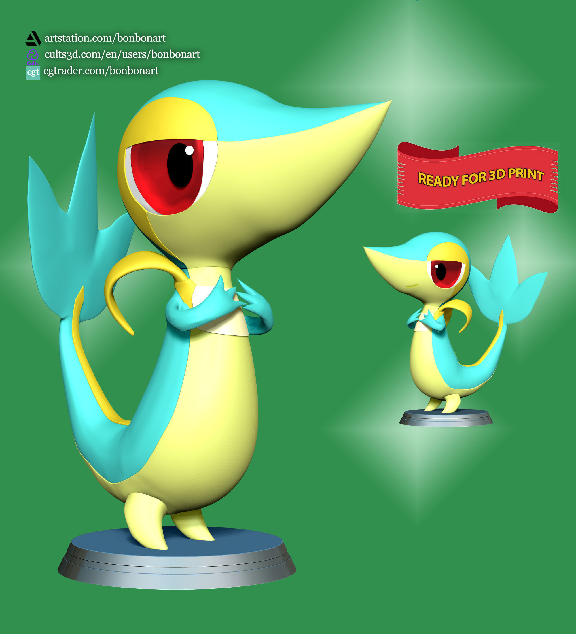 Snivy - Pokemon Go 3D print model_3