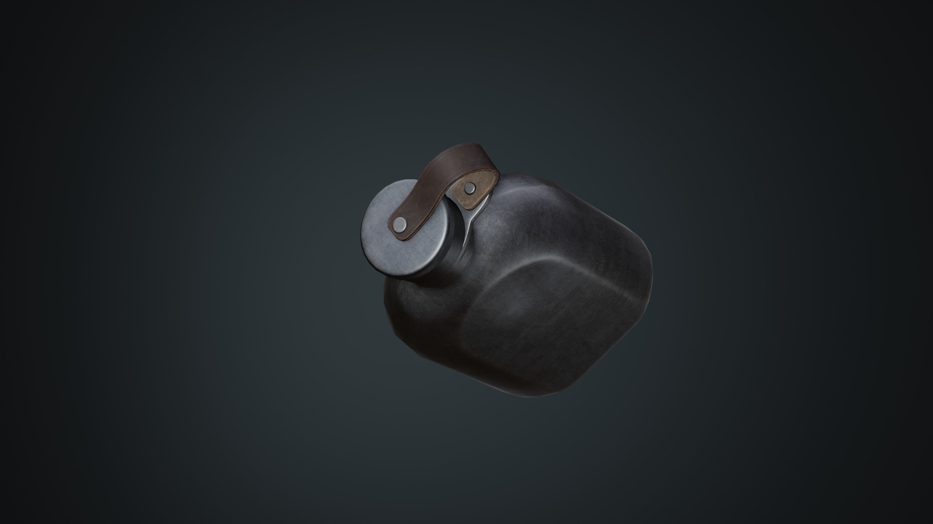 Military Flask Low-poly 3D model_4