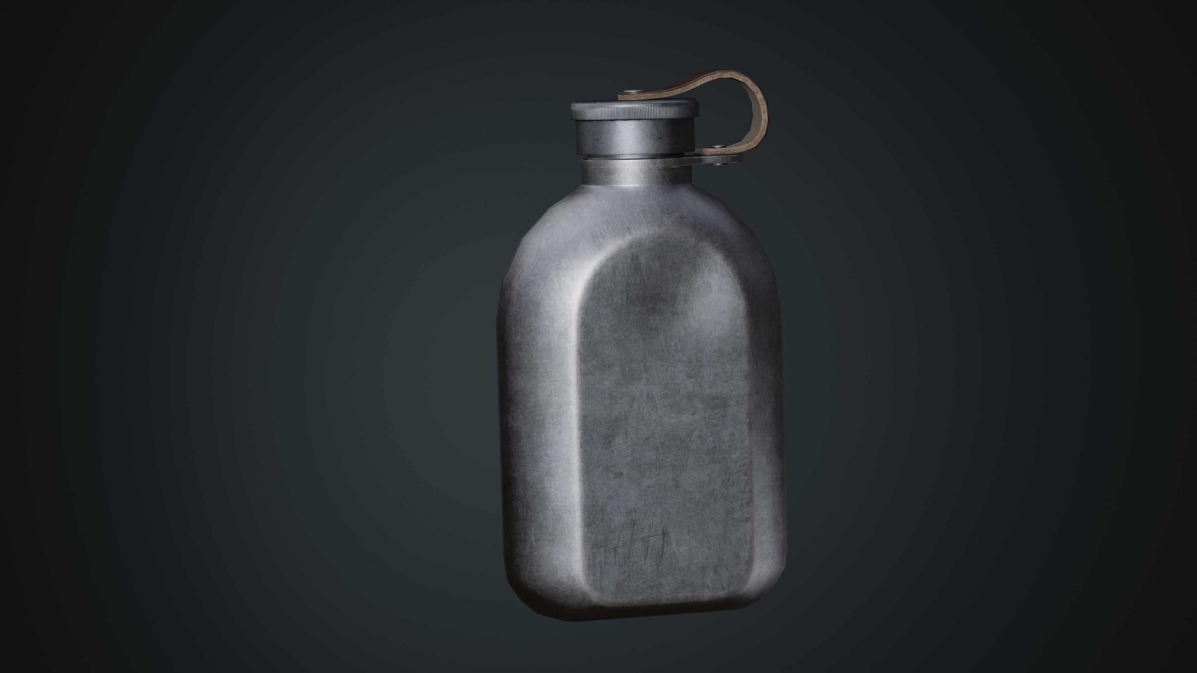 Military Flask Low-poly 3D model_5