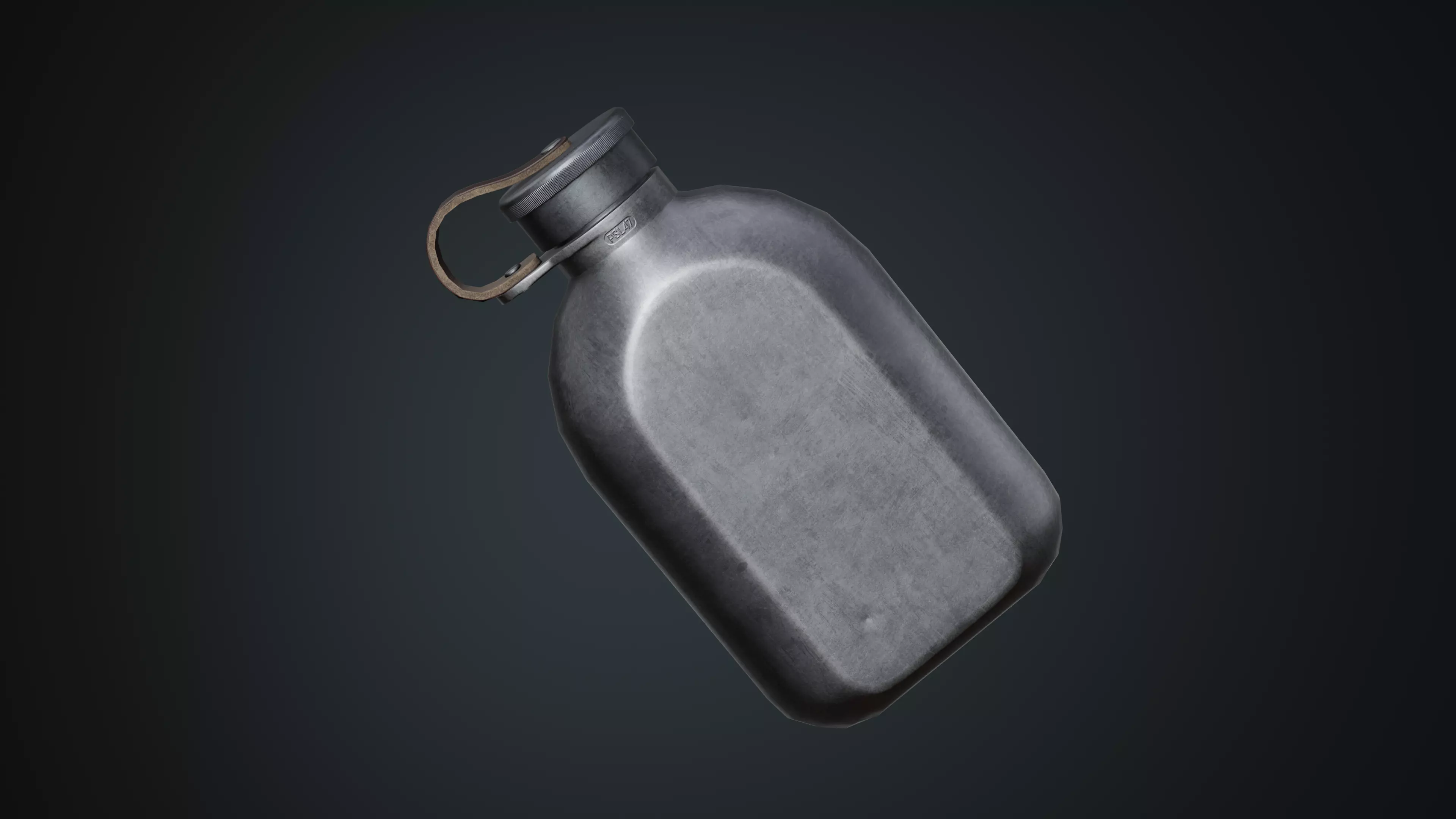 Military Flask Low-poly 3D model_0