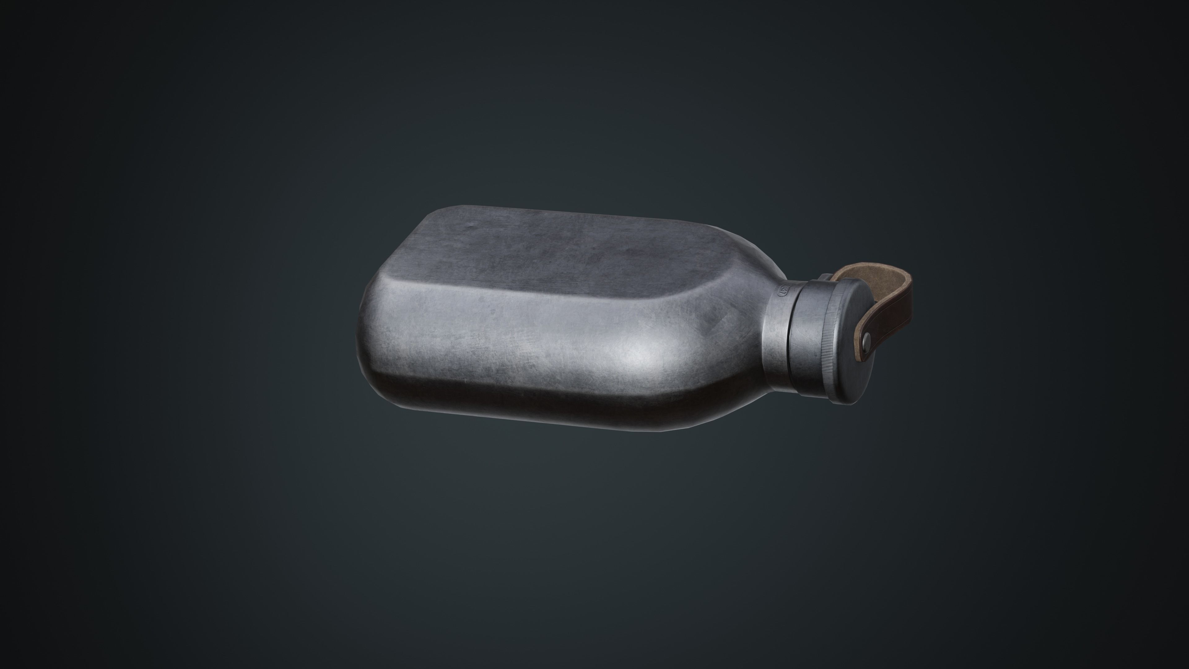 Military Flask Low-poly 3D model_3