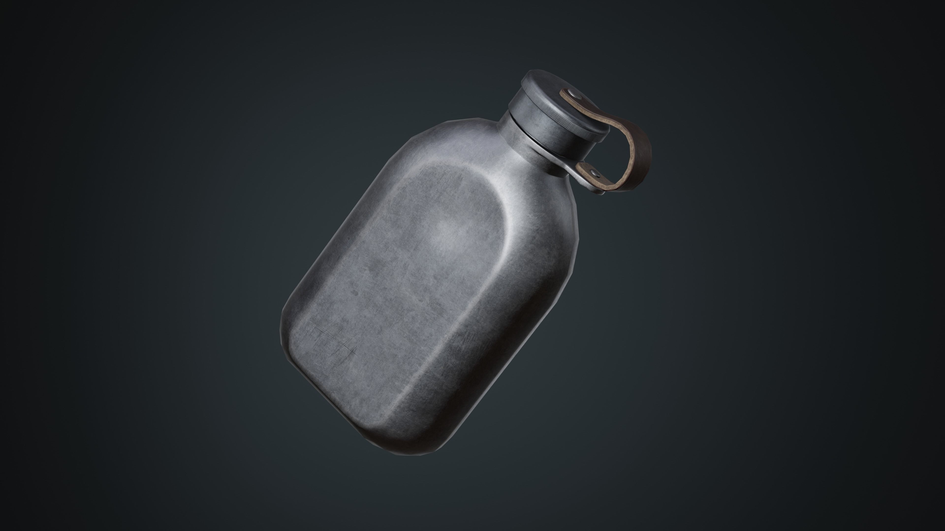 Military Flask Low-poly 3D model_1