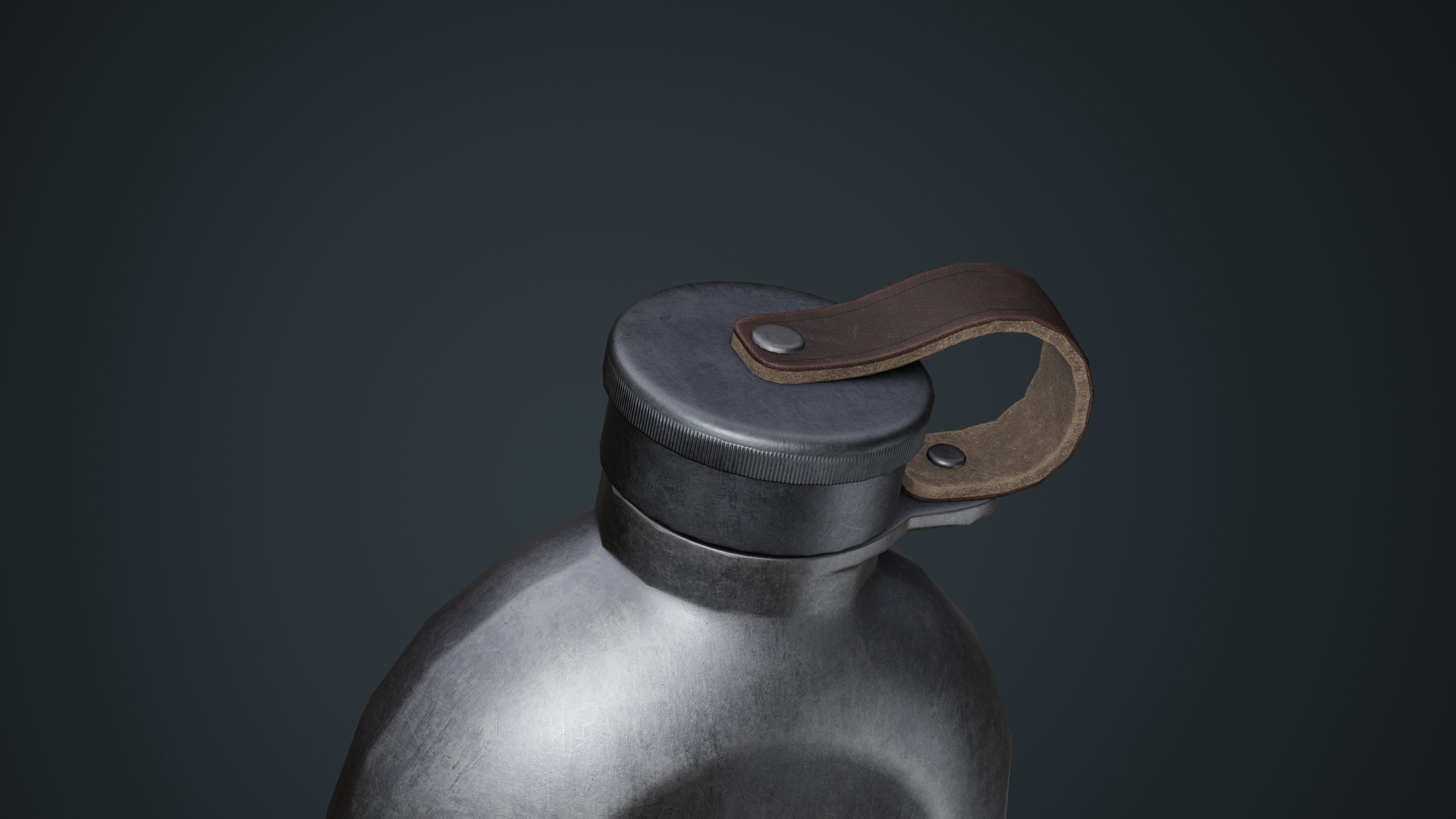 Military Flask Low-poly 3D model_8