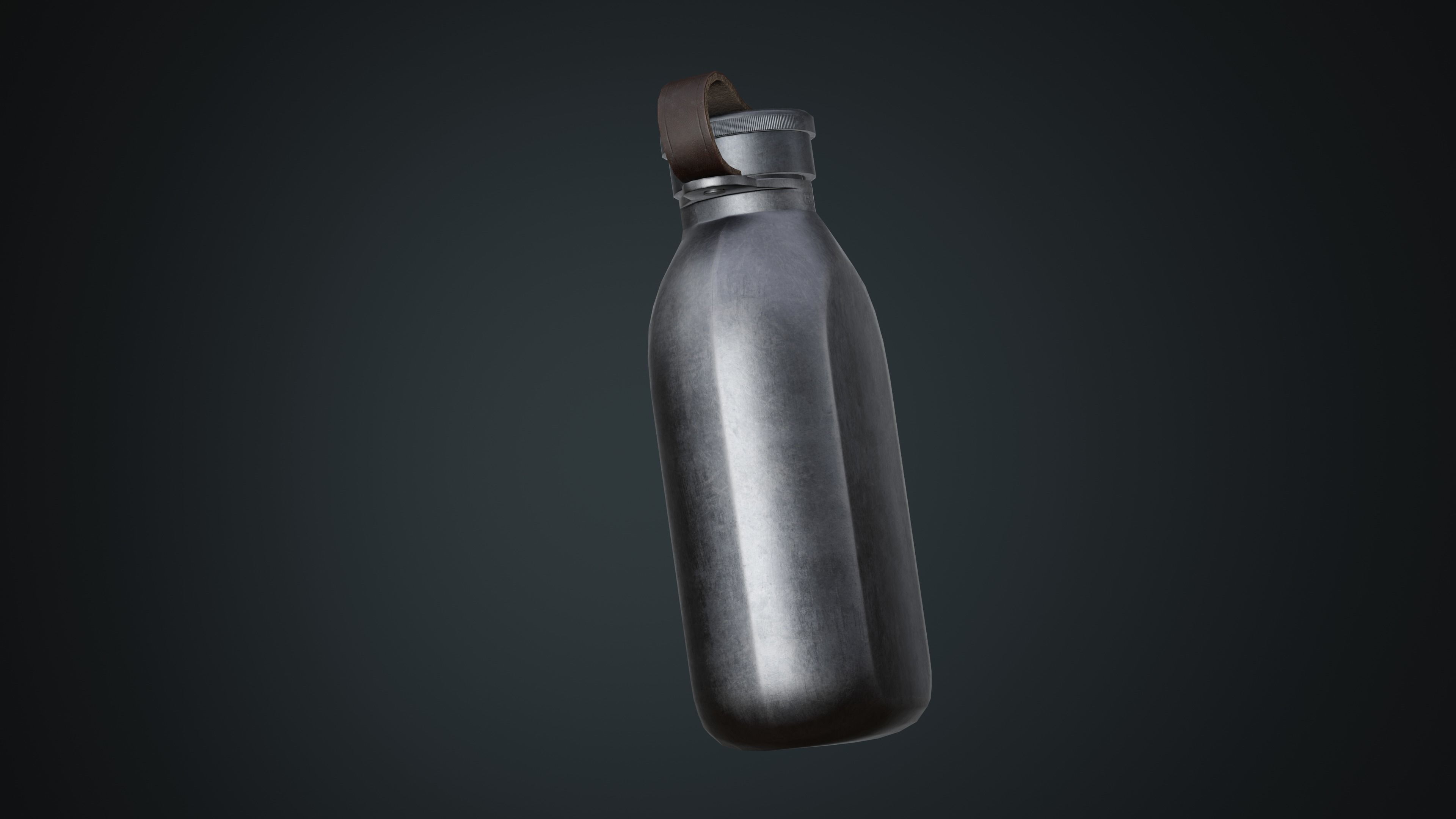 Military Flask Low-poly 3D model_2