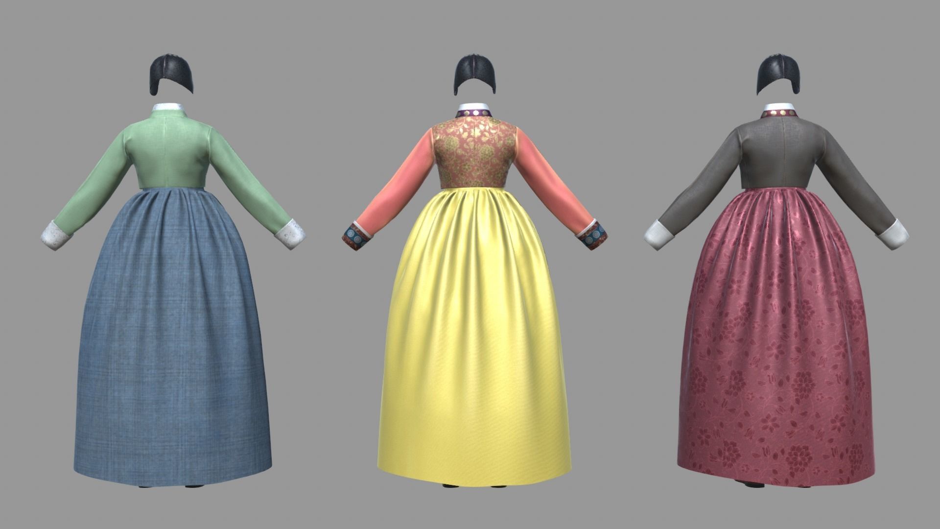 Hanbok helmet with tassel Low-poly 3D model_1