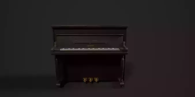 Upright Piano Low-poly 3D model