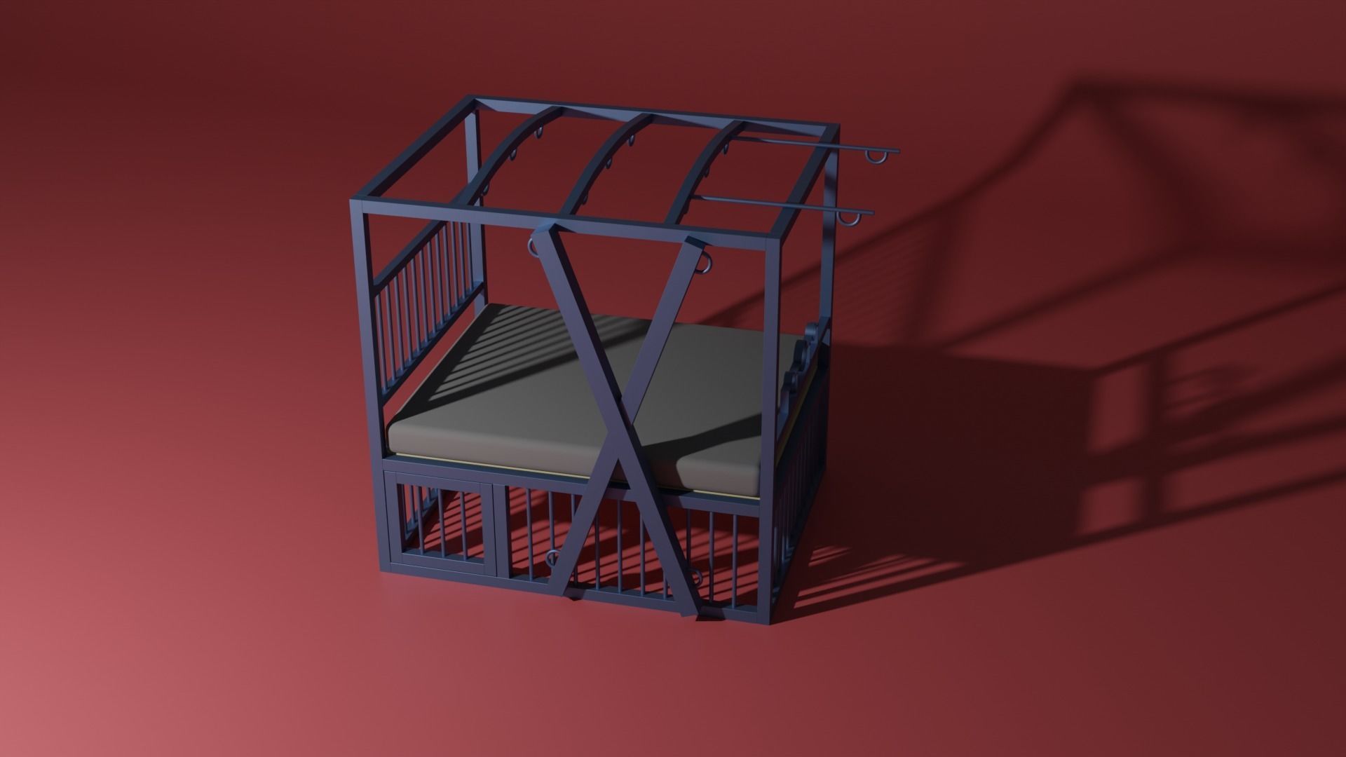 BDSM bed 3D model_2