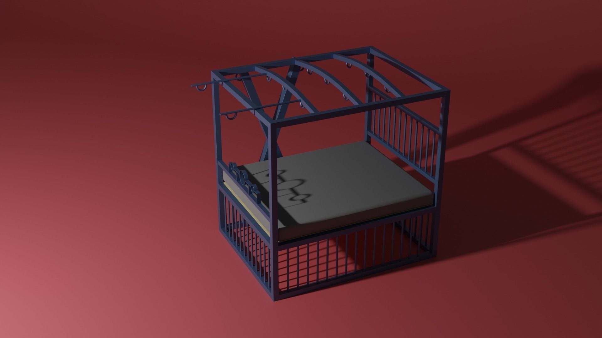 BDSM bed 3D model_6