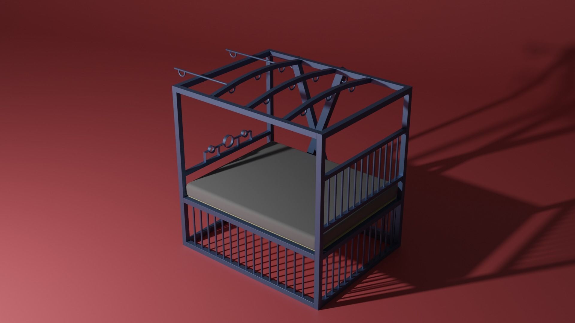BDSM bed 3D model_5