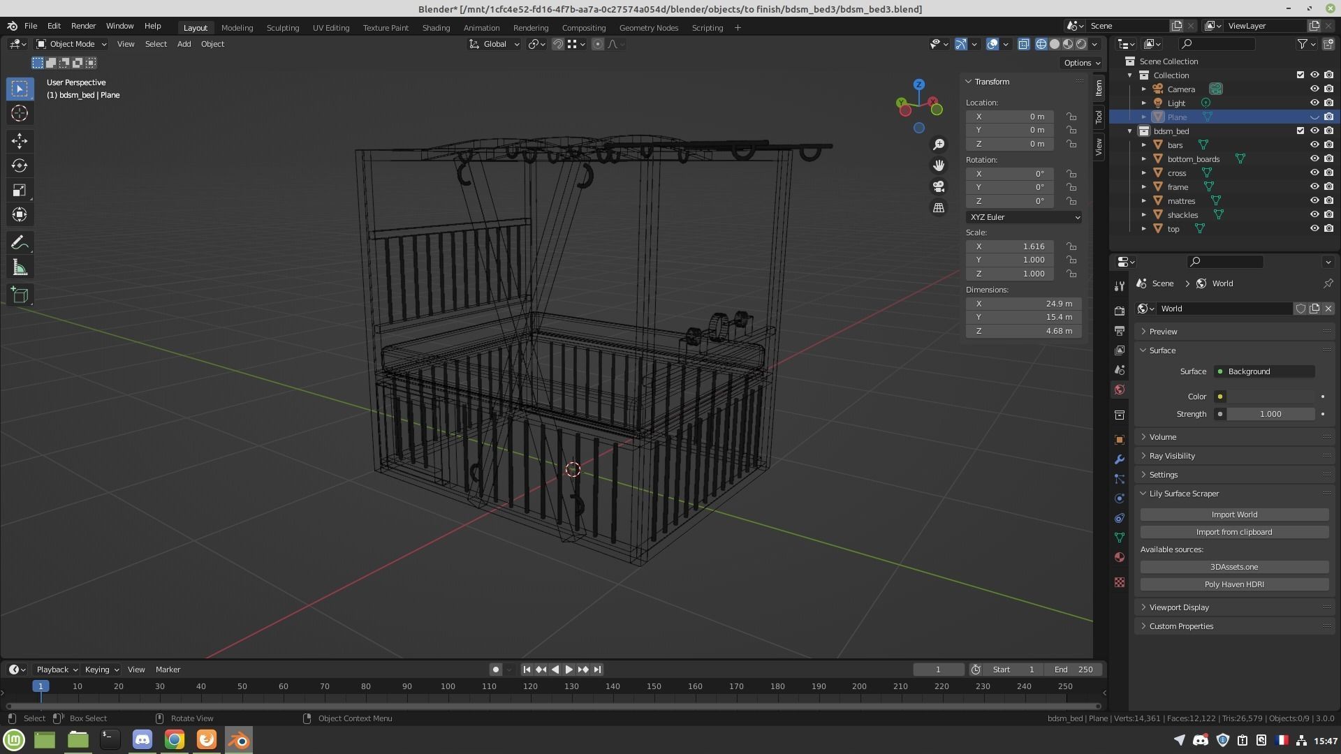 BDSM bed 3D model_12