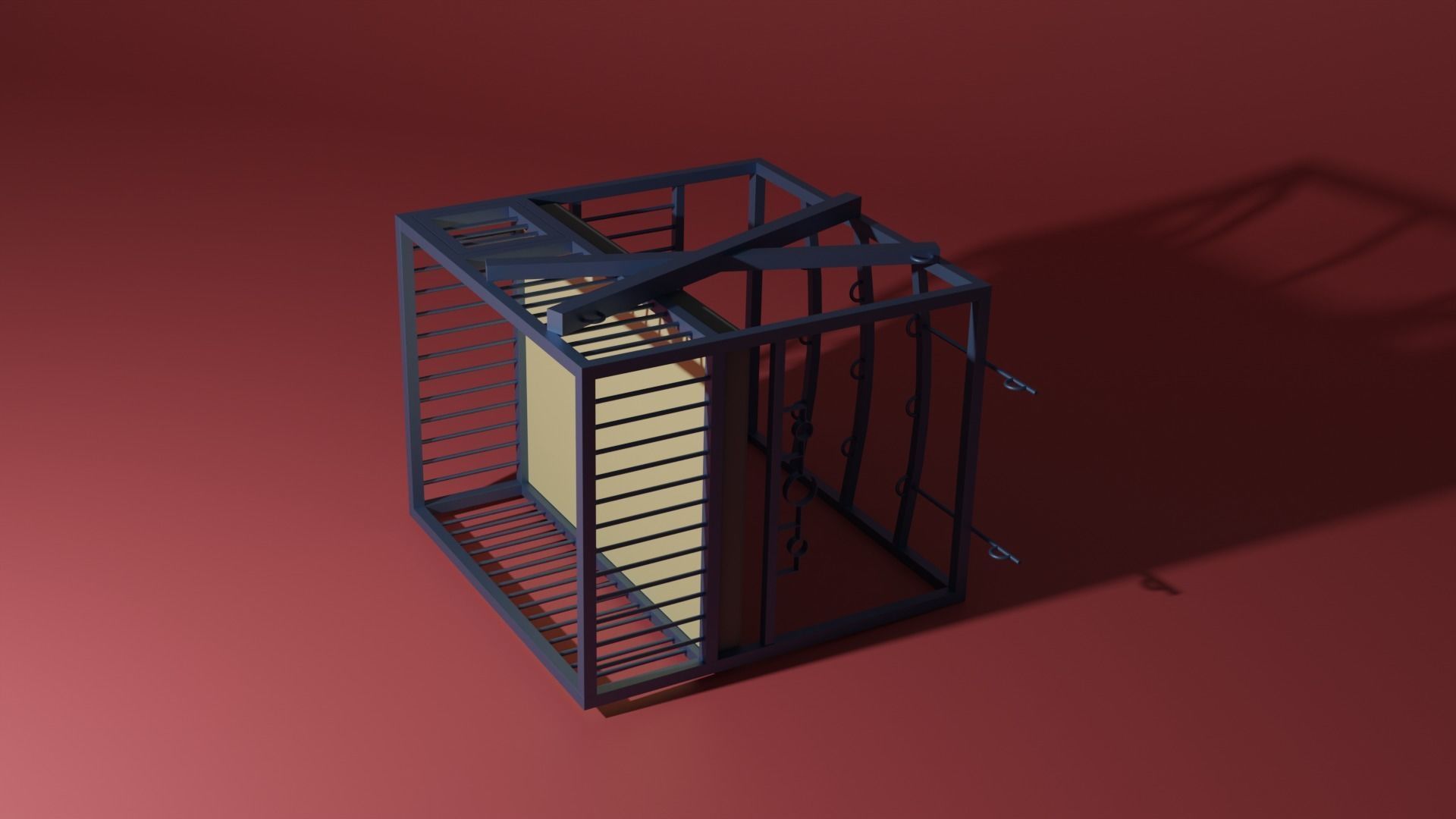 BDSM bed 3D model_8