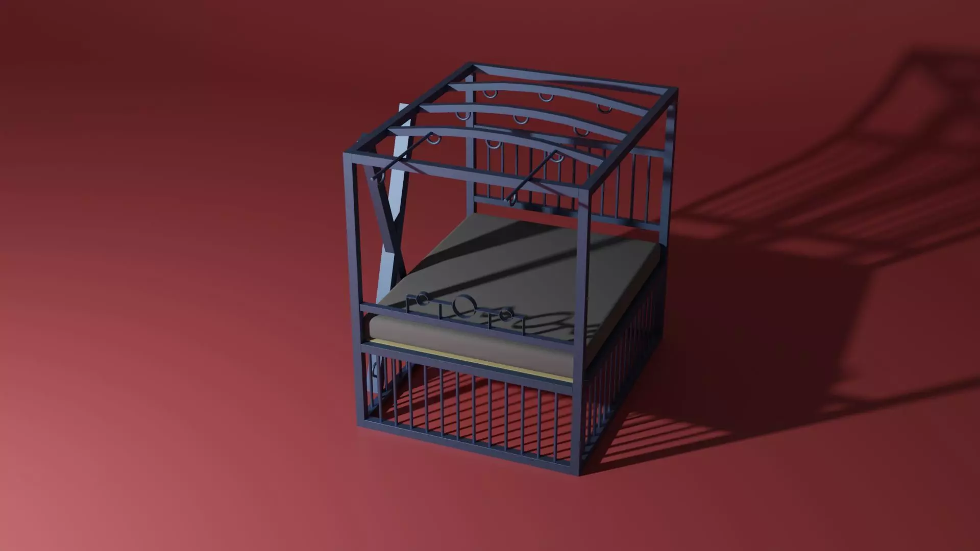 BDSM bed 3D model_0