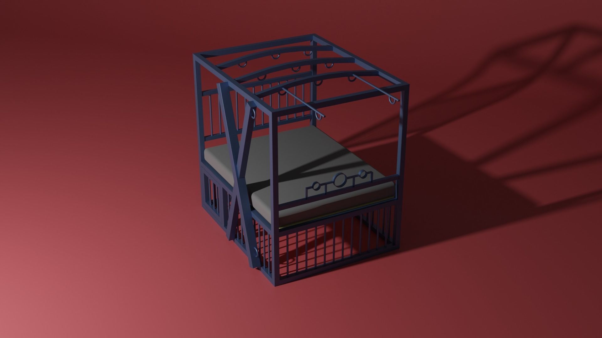 BDSM bed 3D model_1