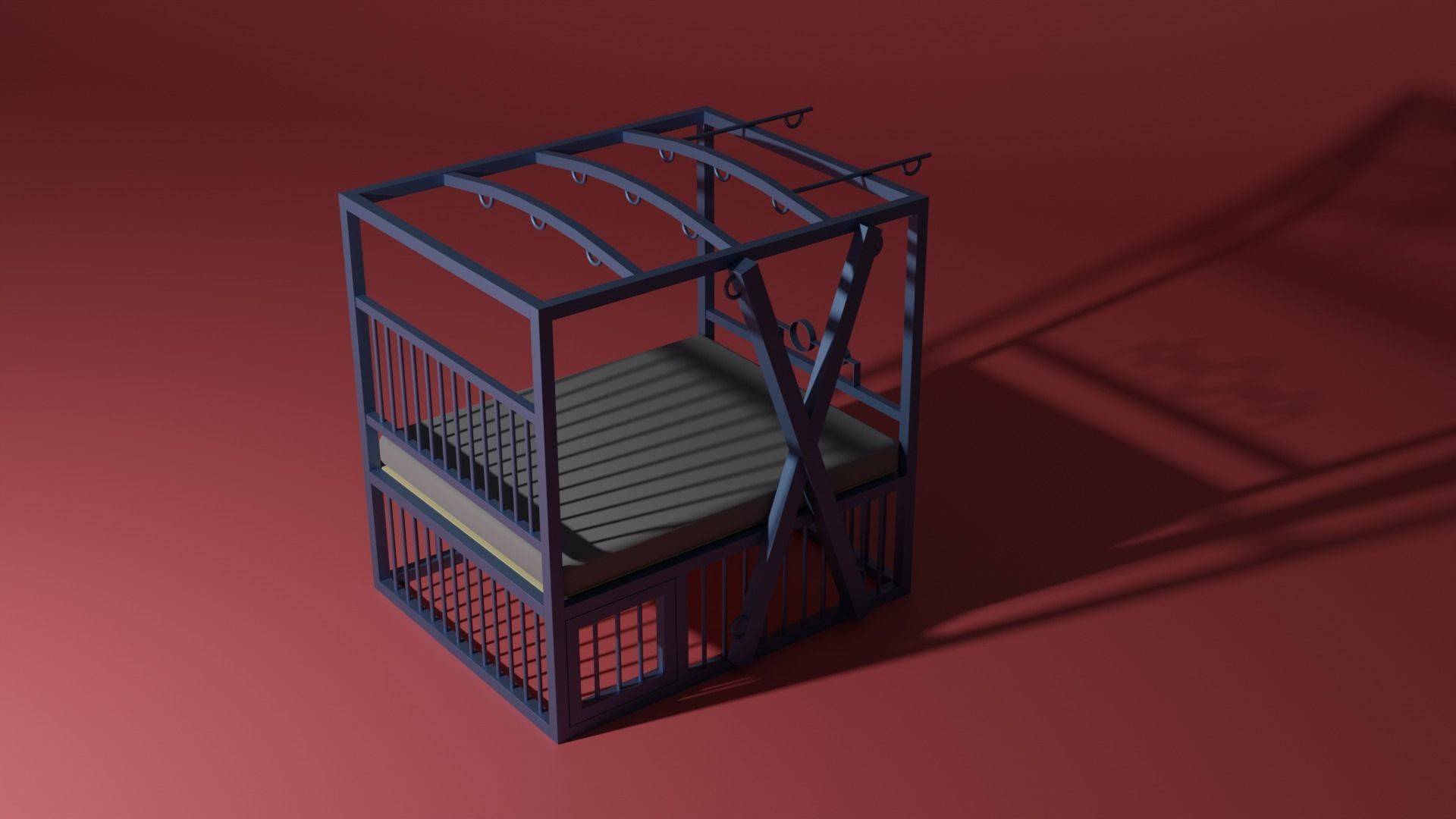 BDSM bed 3D model_3