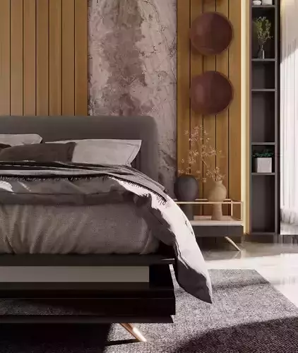 Bedroom interior scene 3D model 3D model 3D model