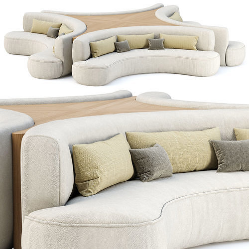 Jenifer modular restaurant sofa JR20  3D model