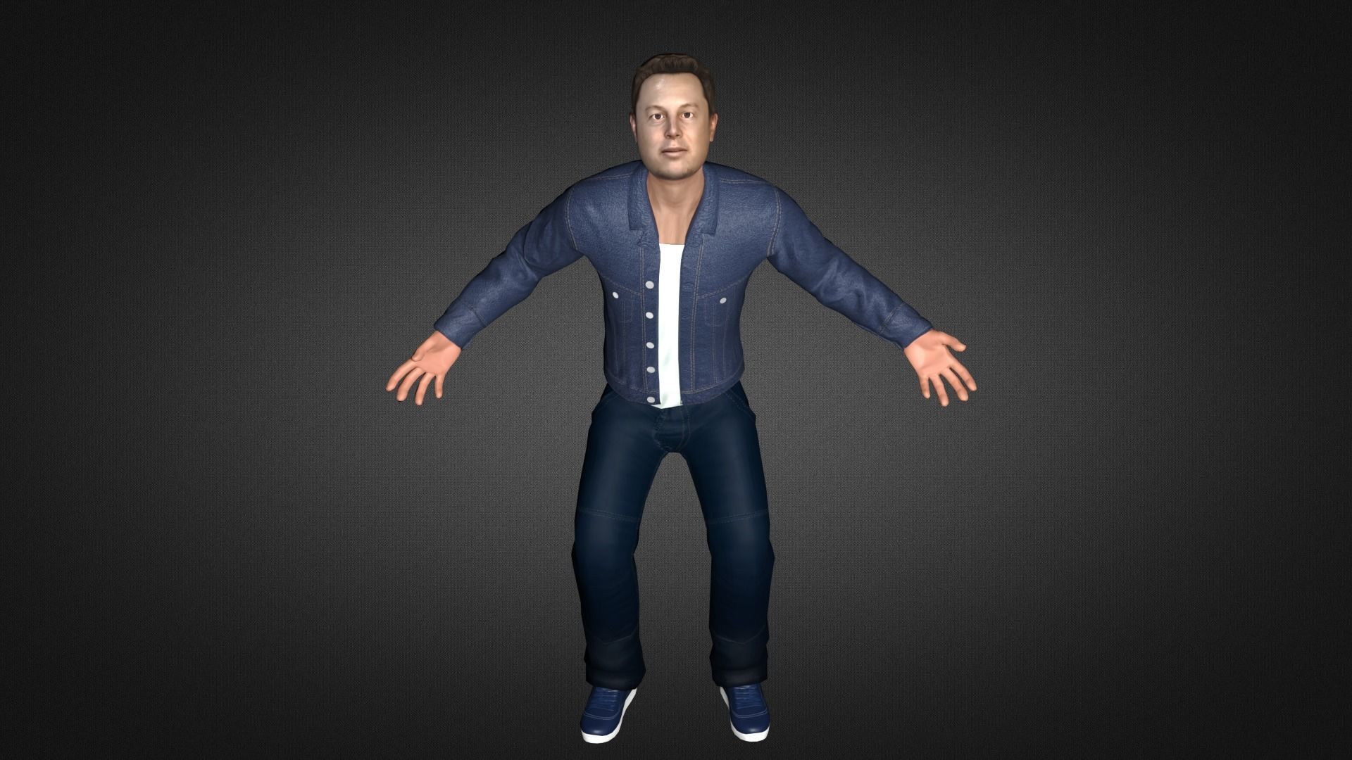 Elon Musk 3D Character Low-poly 3D model_9