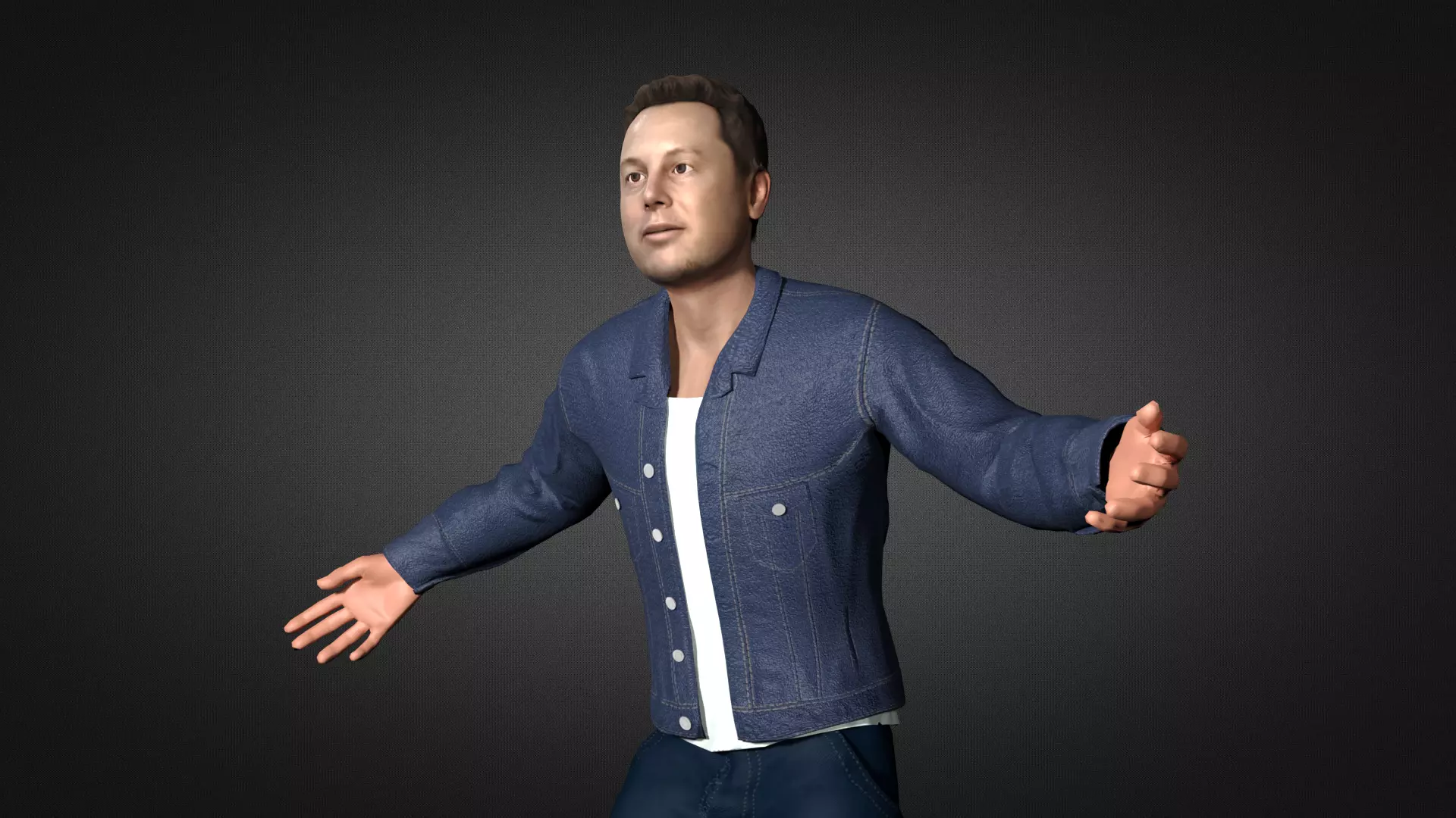 Elon Musk 3D Character Low-poly 3D model_0