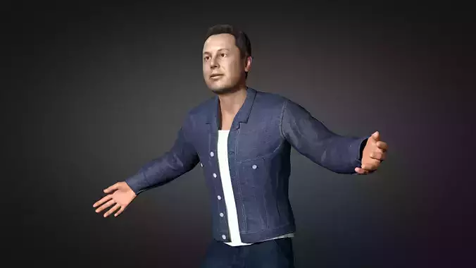 Elon Musk 3D Character Low-poly 3D model