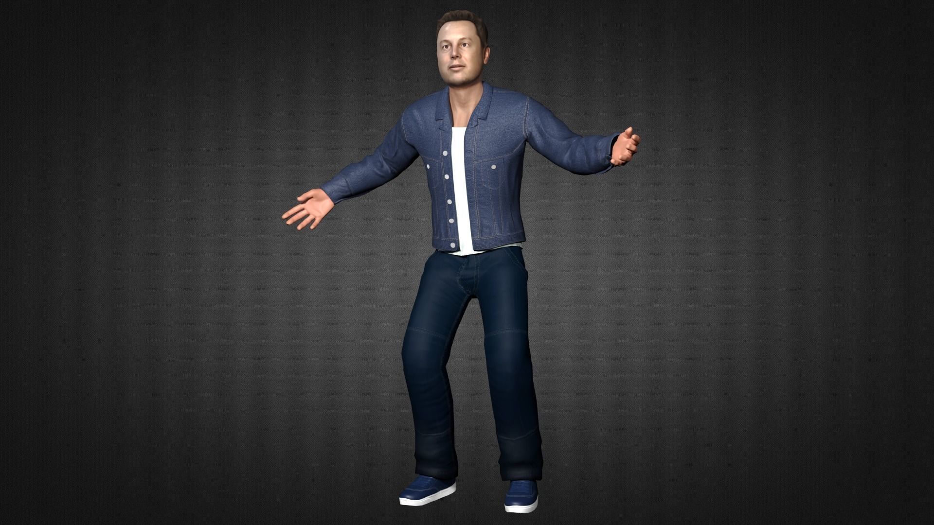 Elon Musk 3D Character Low-poly 3D model_3