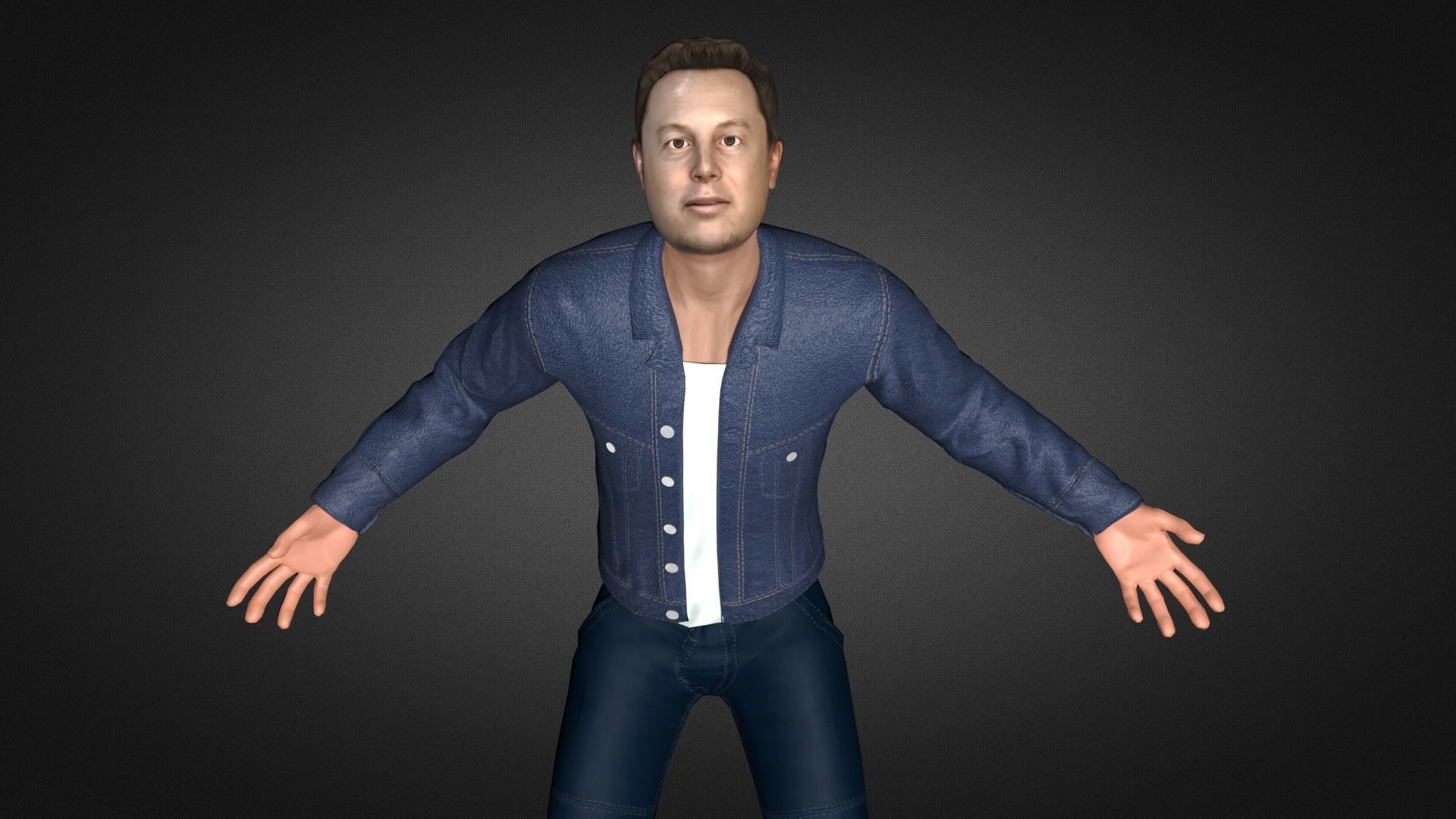 Elon Musk 3D Character Low-poly 3D model_4