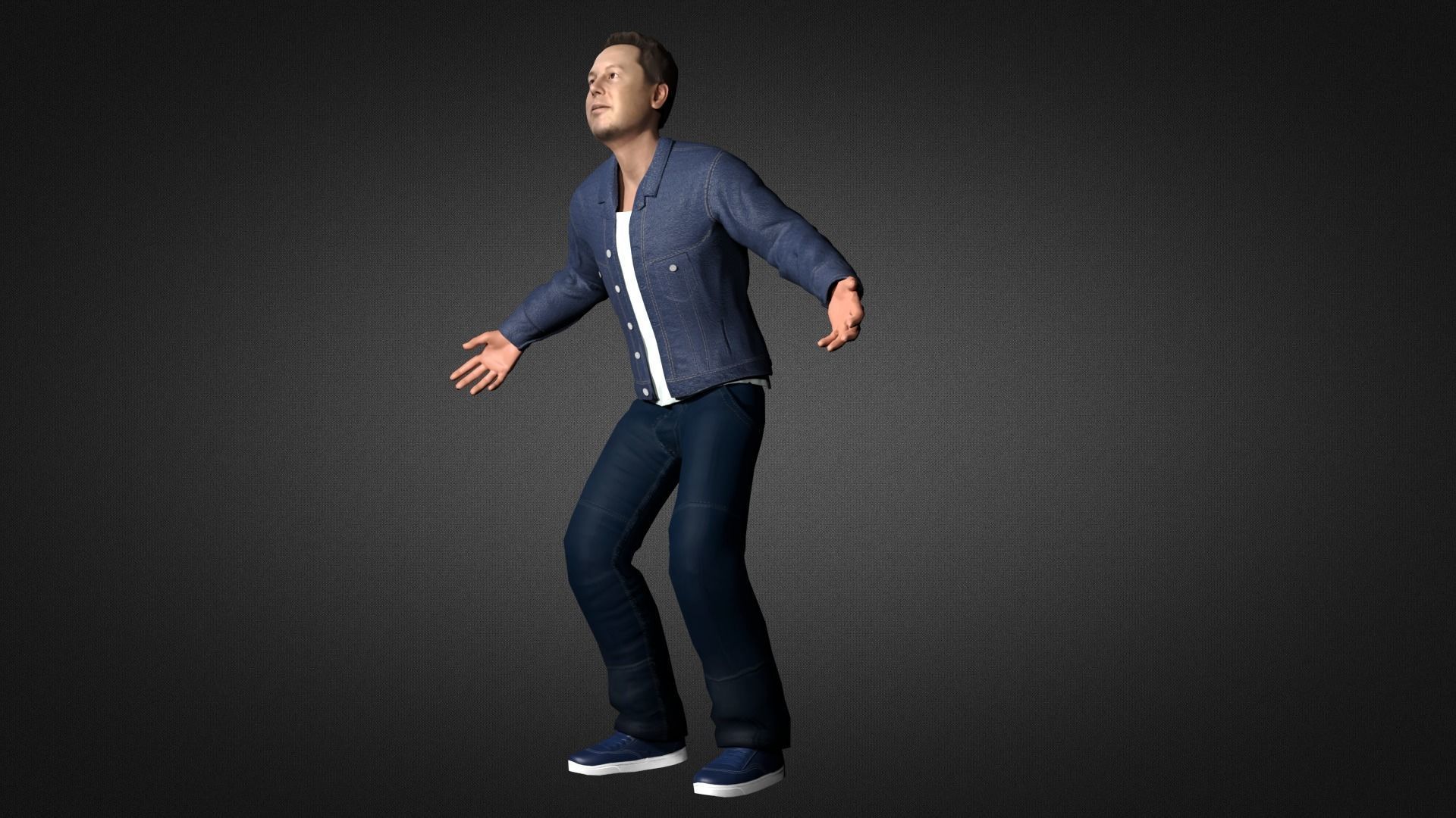 Elon Musk 3D Character Low-poly 3D model_7